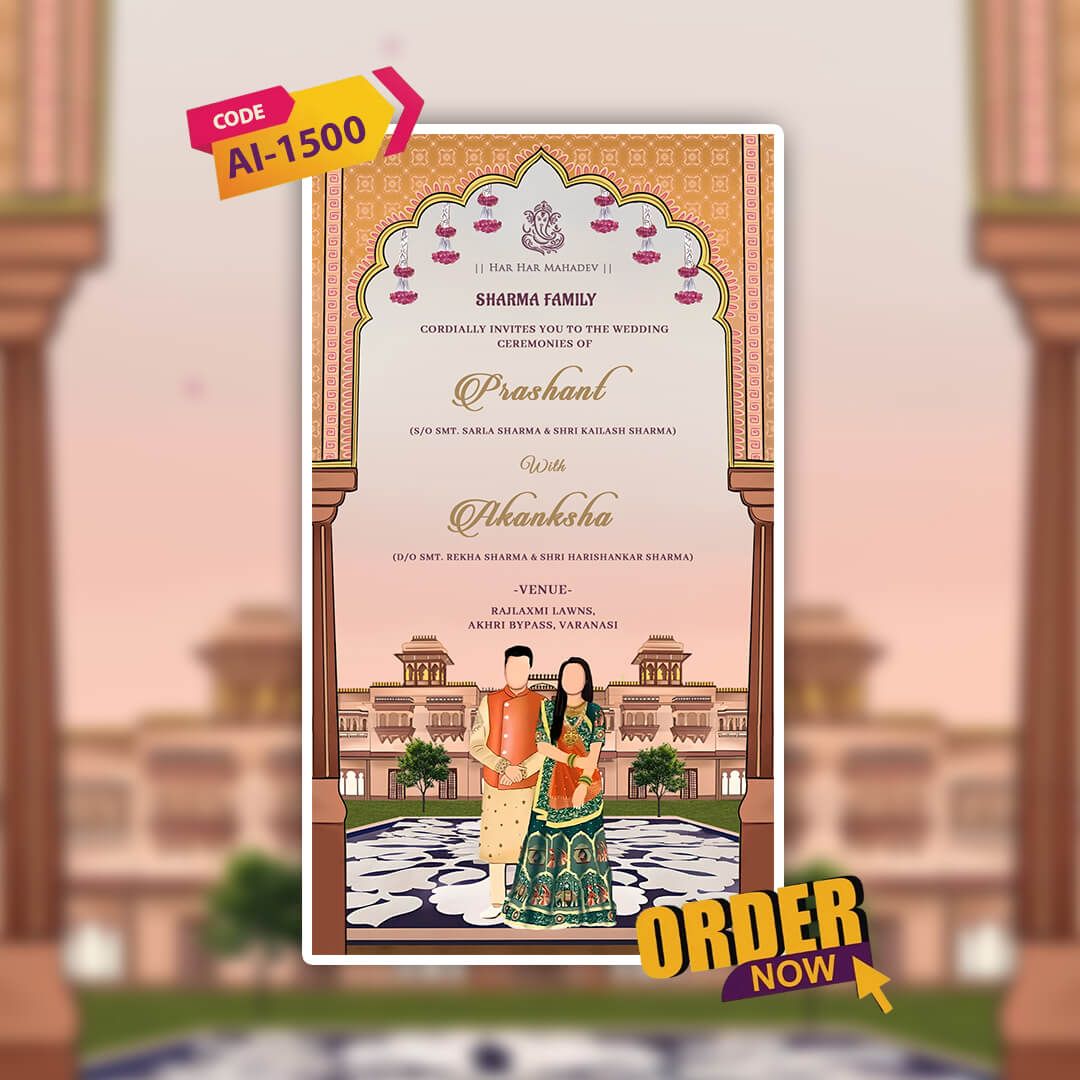 Rajasthani Wedding Invitation Video | Royal-Charm | AI-1500