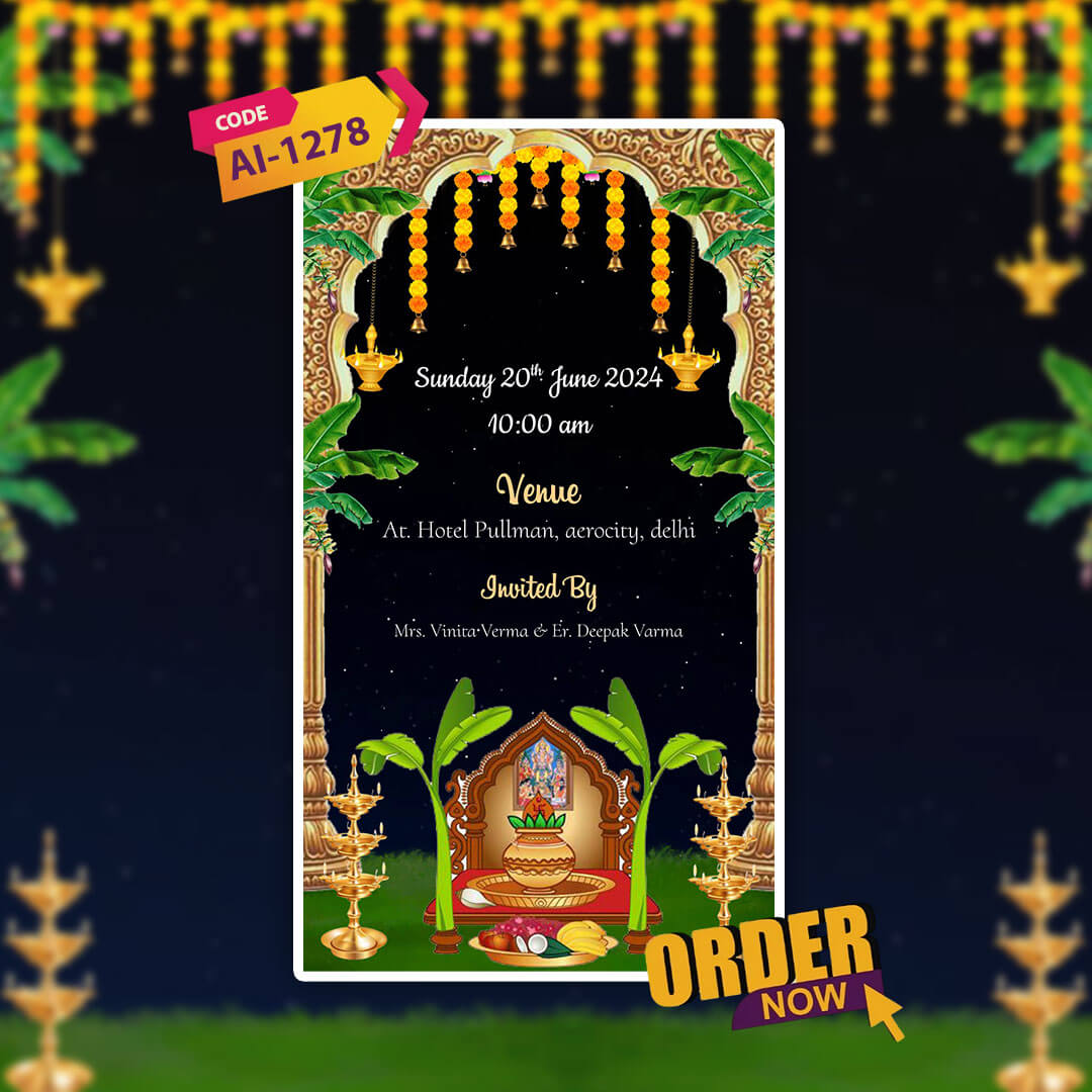 Satyanarayan Katha Invitation Video | Digital Puja Invite| AI-1278
