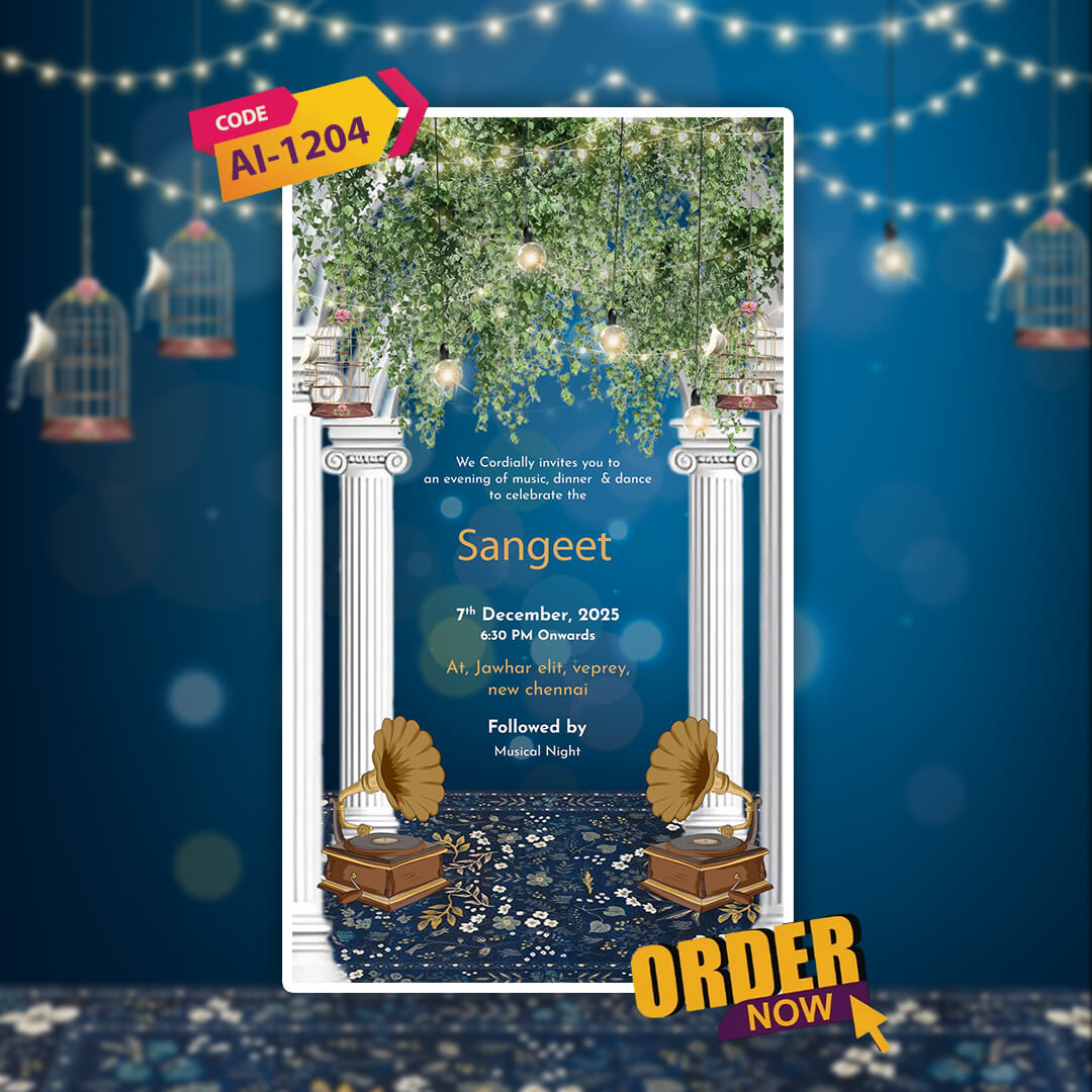 Sangeet Ceremony Invitation Video | Elegant Theme | AI-1204