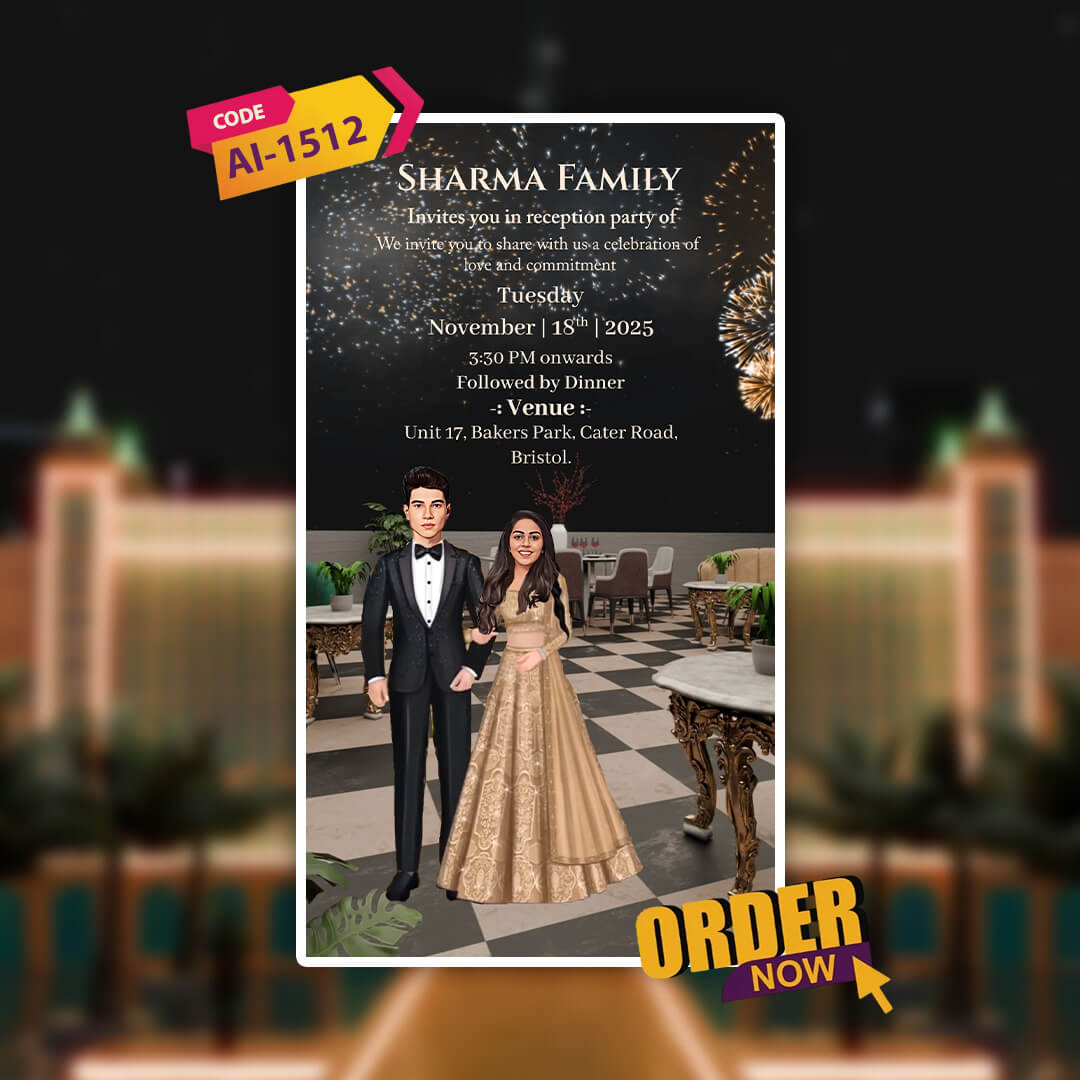 Reception Party 3D Invitation Video | Burj Khalifa View | AI-1512