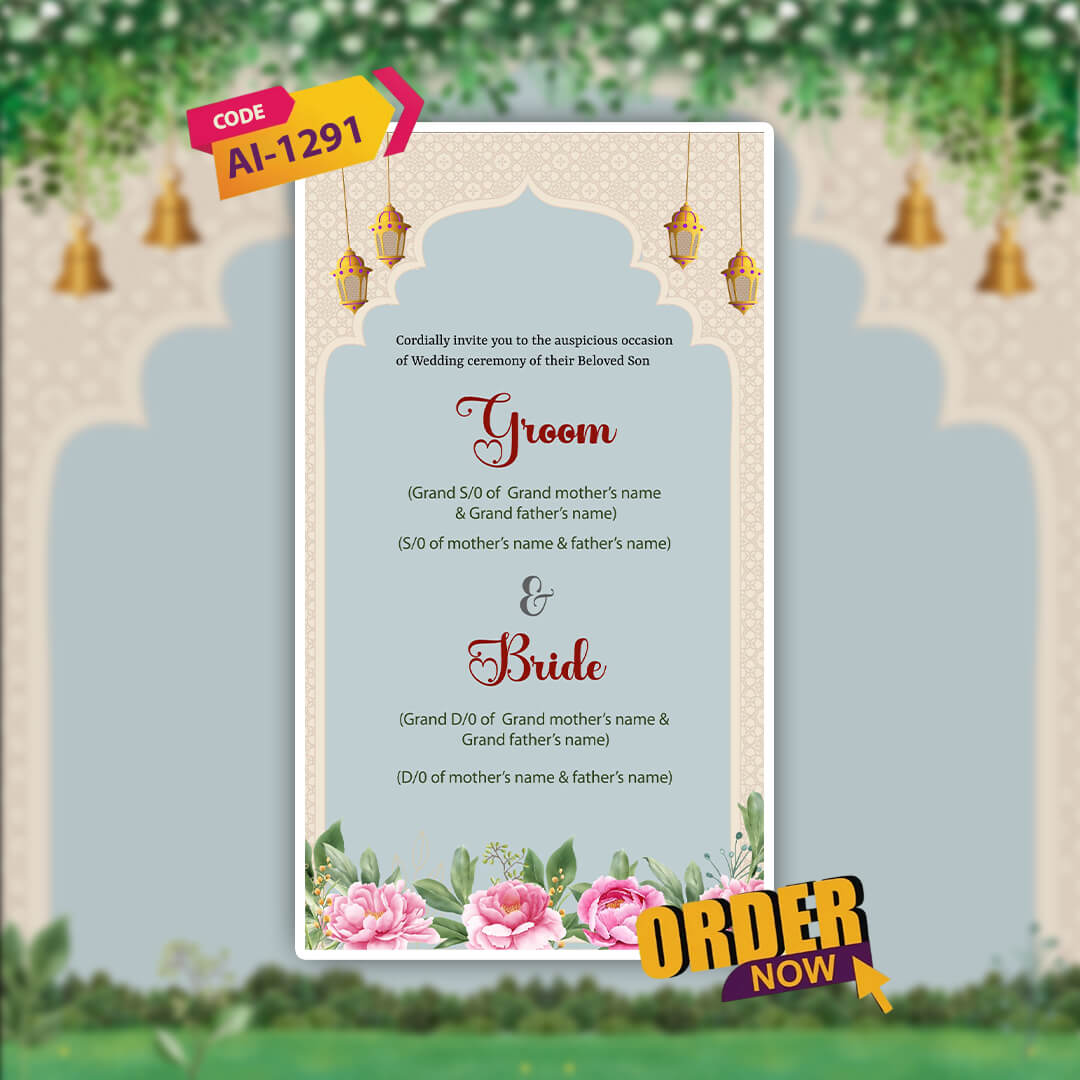 Sikh Wedding Invitation Video | Golden Blossom Theme | AI-1291