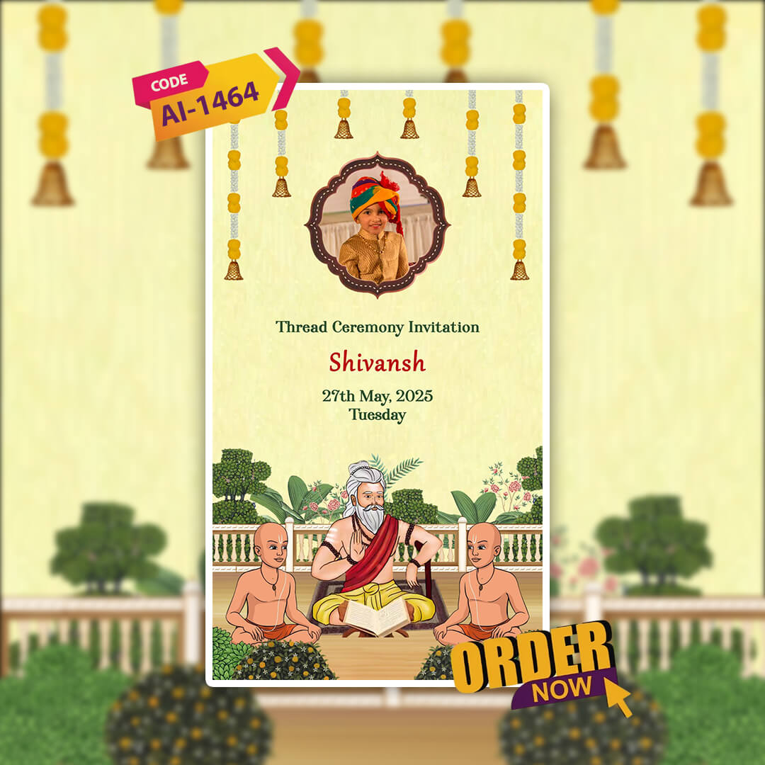Thread Ceremony Invitation Video | Sacred Visuals | AI-1464