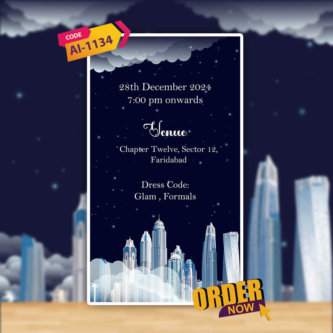 Anniversary Video Invitation | Cloudy Night | AI-1134