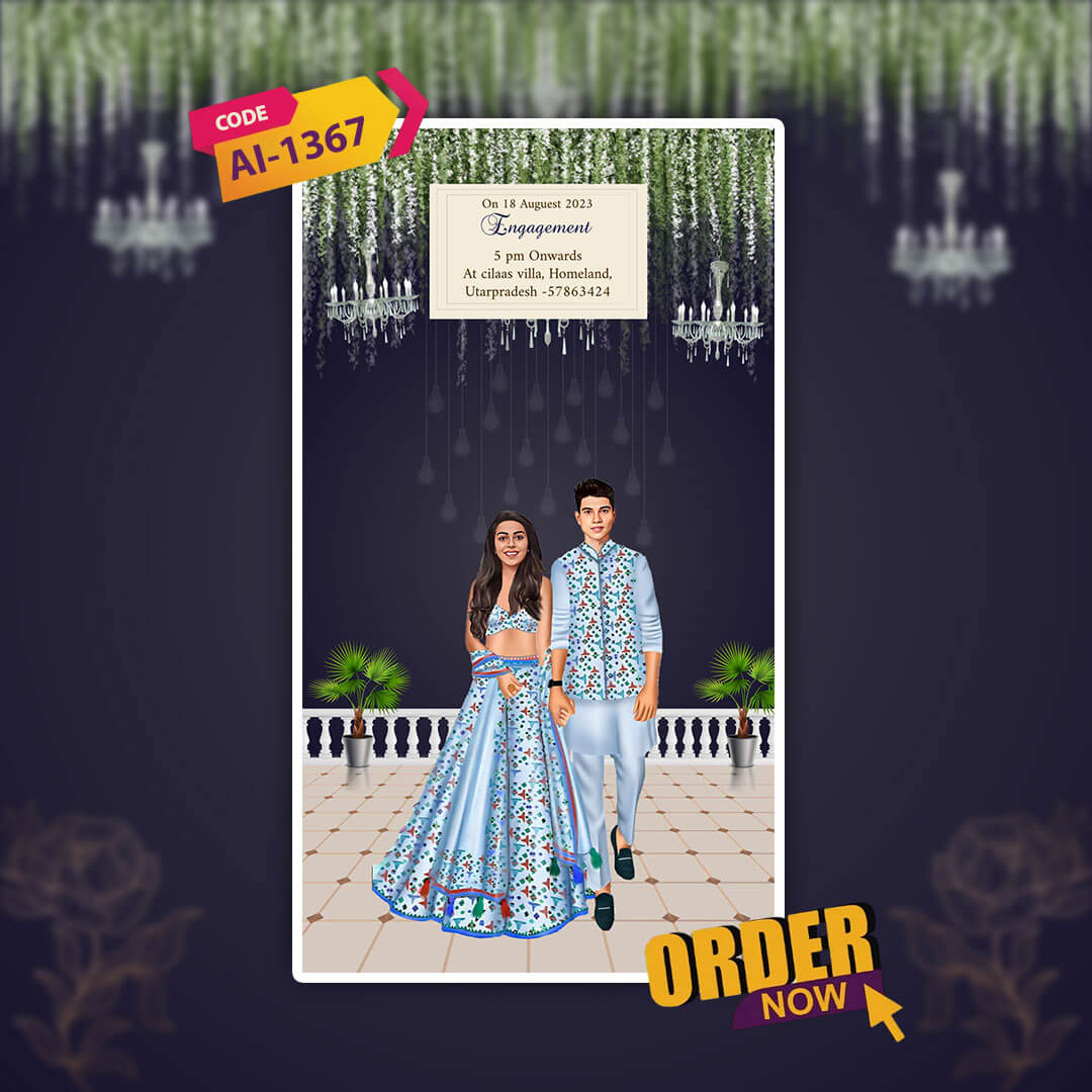 Engagement & Ring Ceremony Video Invitation | Floral | AI-1367