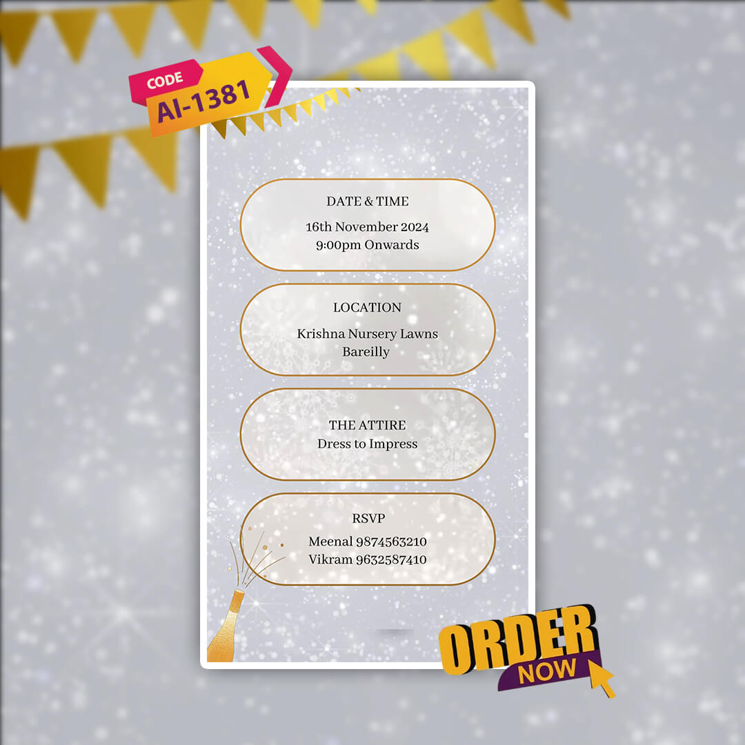 Birthday Invitation Video | Silver Theme | AI-1381