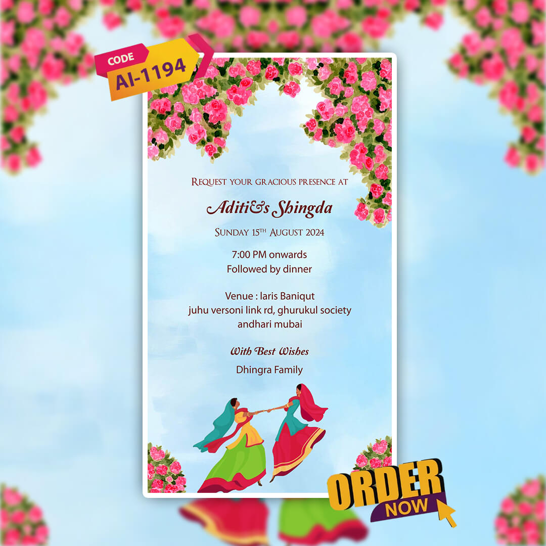 Teej Party Invitation Video | Festive Charm | AI-1194
