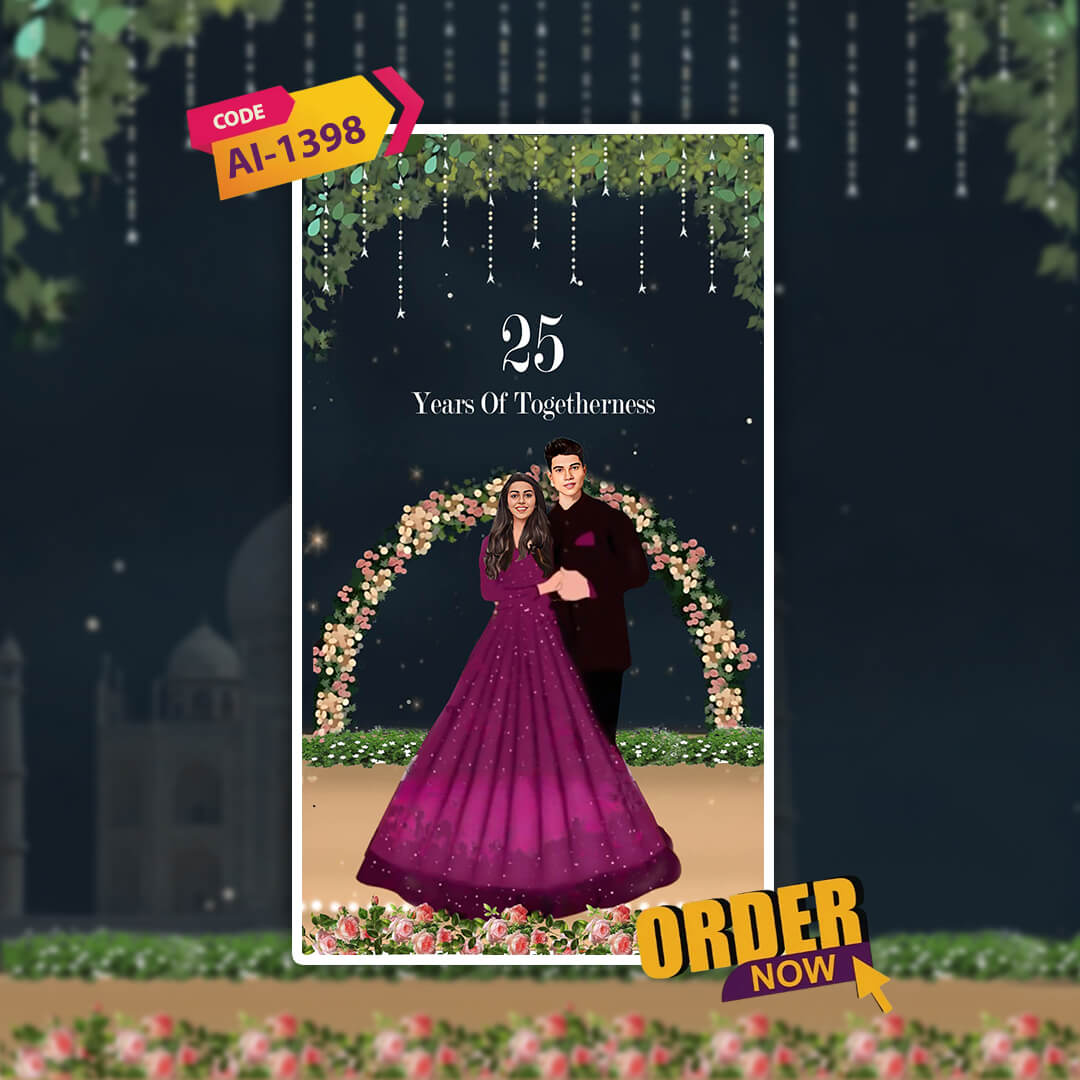 Anniversary Video Invitation | Elegant Blue Theme| AI-1398