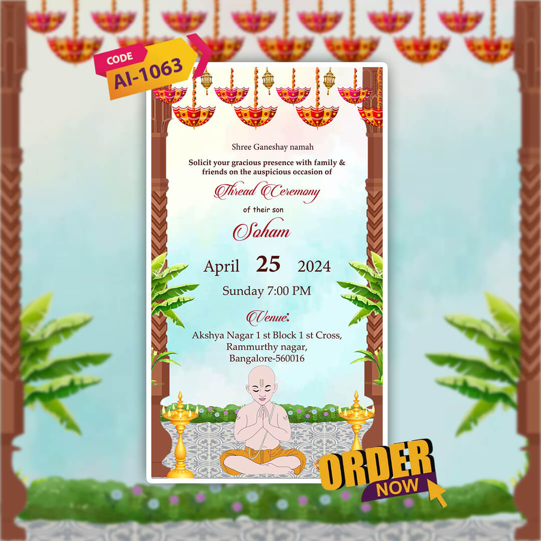 Mundan Ceremony Invitation Video | Digital Editable Template | AI-1063