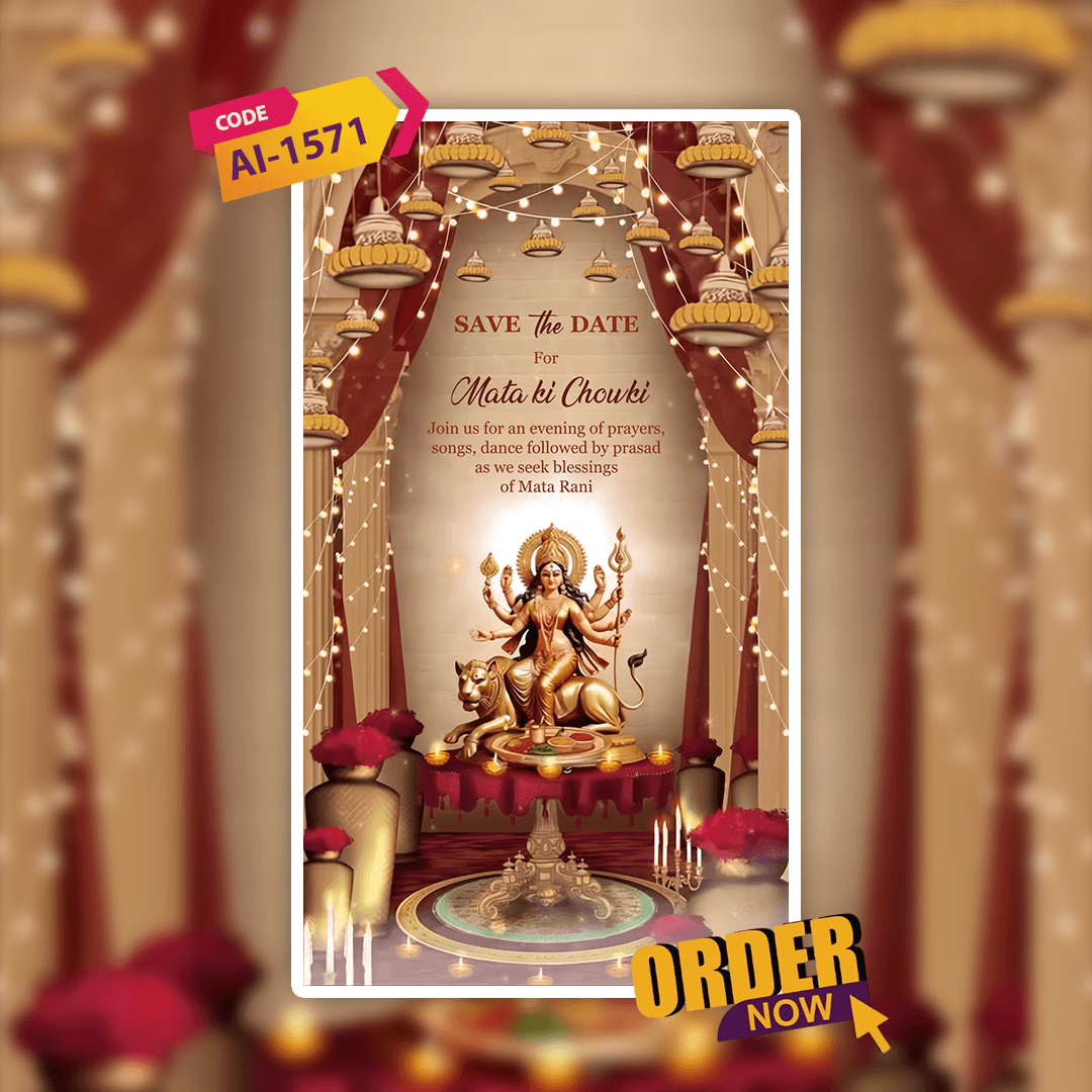Mata Ki Chowki Invitation Video | Video Invitation | AI-1571