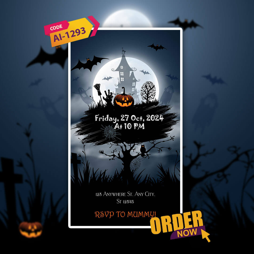 Halloween Party Invitation Video | Spooky Theme | AI-1293