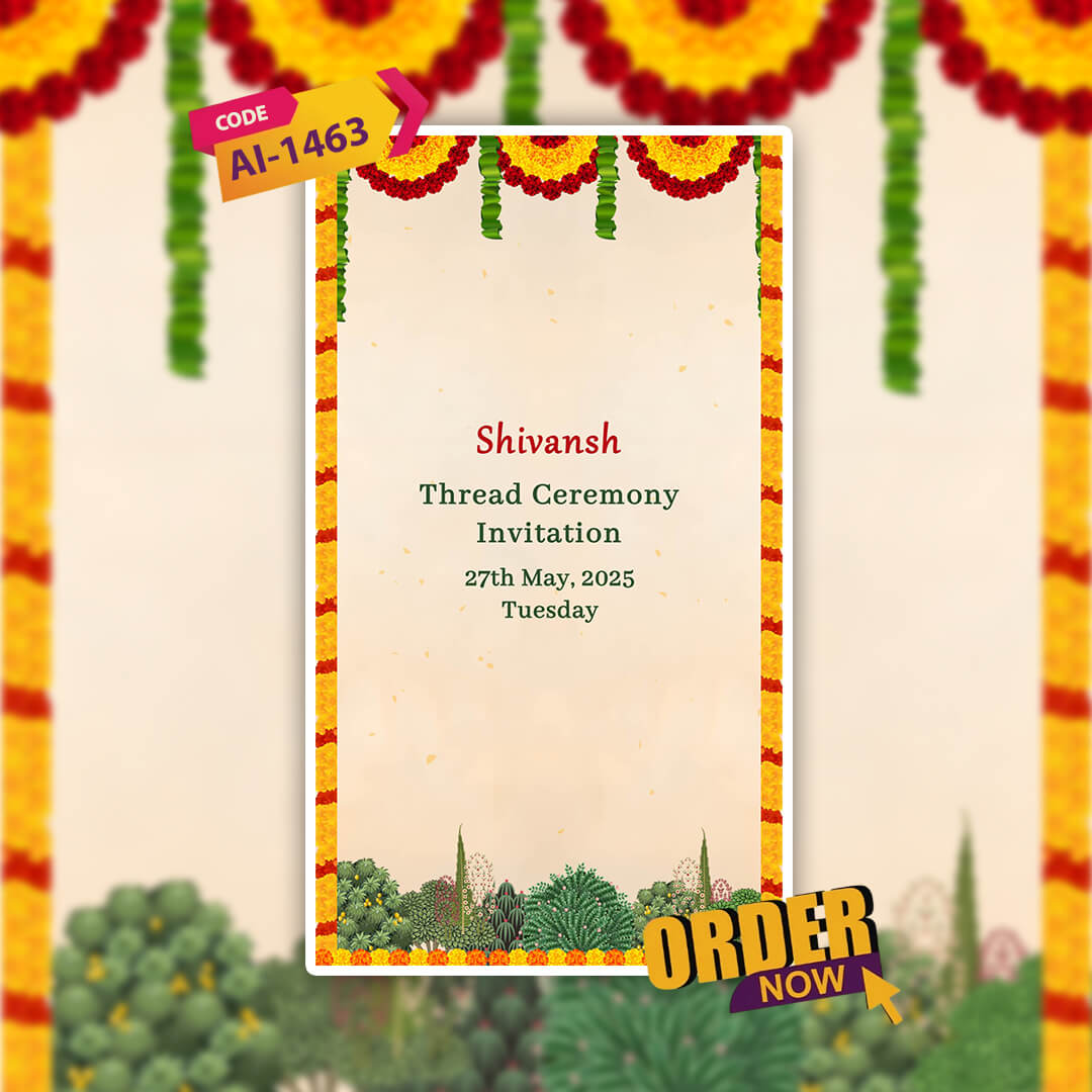 Thread Ceremony Invitation Video | Traditional Depth | AI-1463