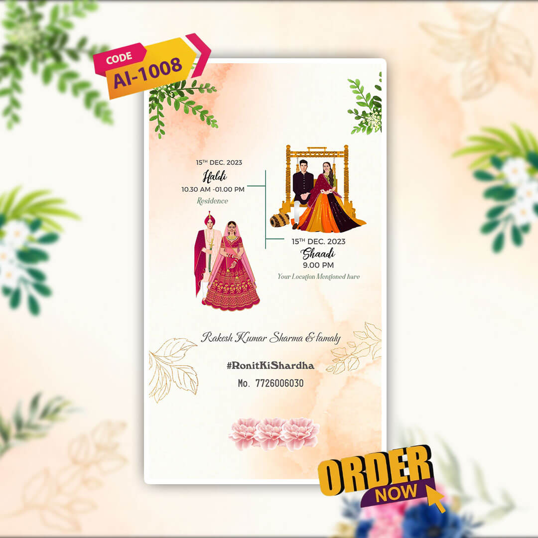 Wedding Video Invitation | Vivah Invitation | AI-1008