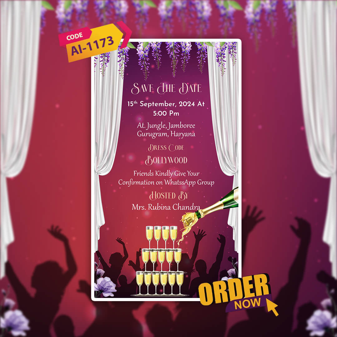 Kitty Party Invitation Video | Red Theme | AI-1173