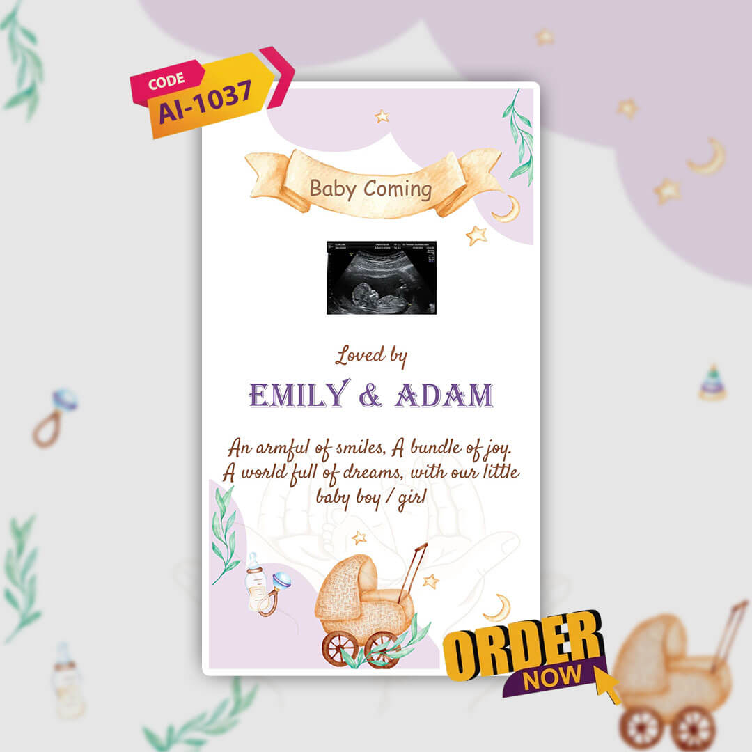 Pregnancy Announcement Video Invitation | Animated Animal Train | AI-1037