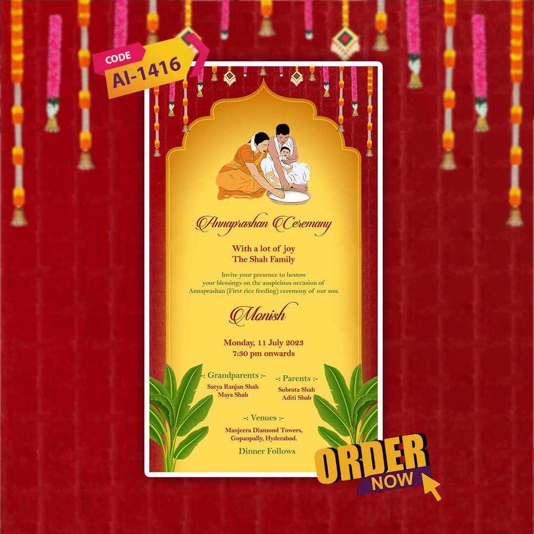 Annaprashan Invitation Video | Rice Ceremony Invitation | AI-1453