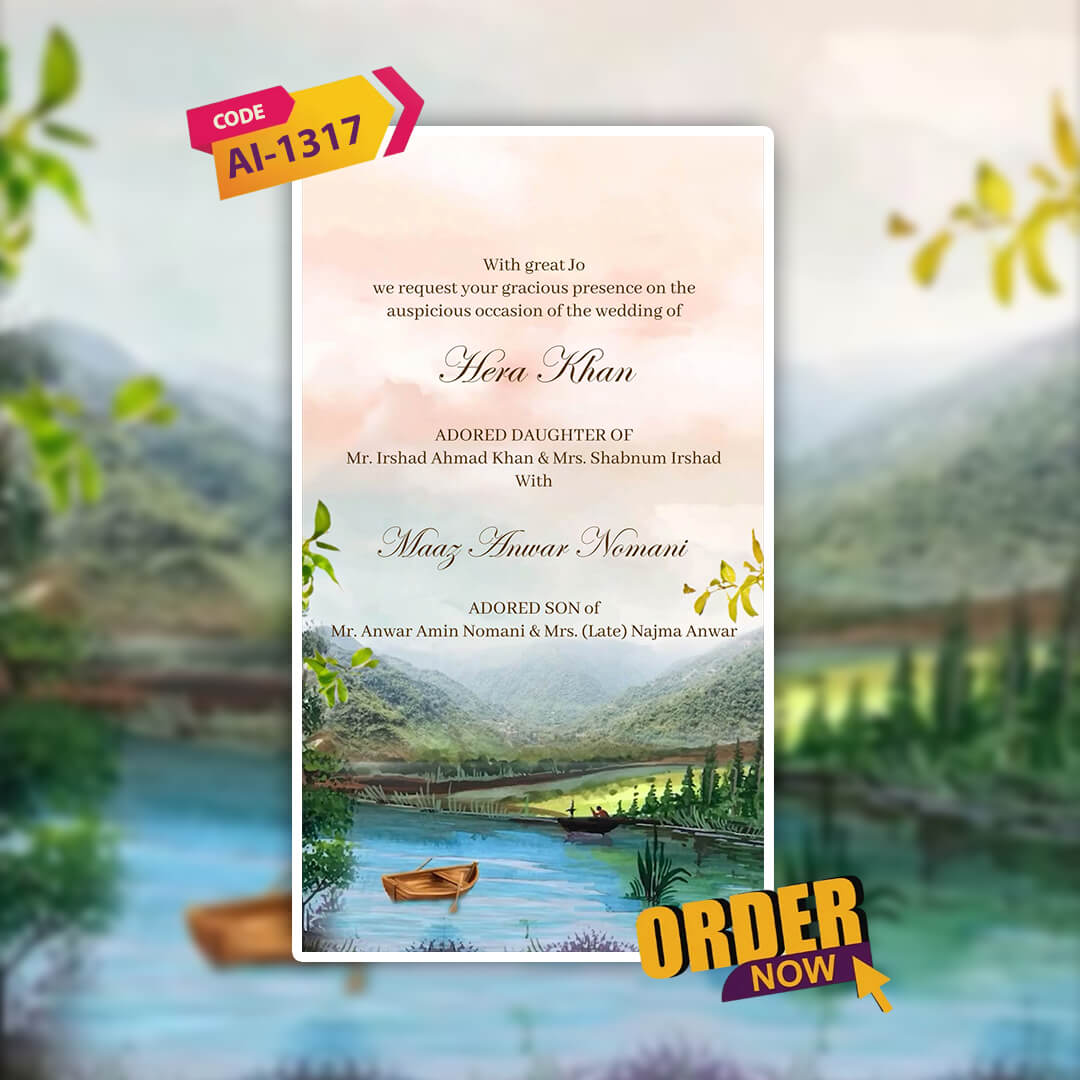 Muslim Wedding Invitation Video | Nikah Invite |AI-1317