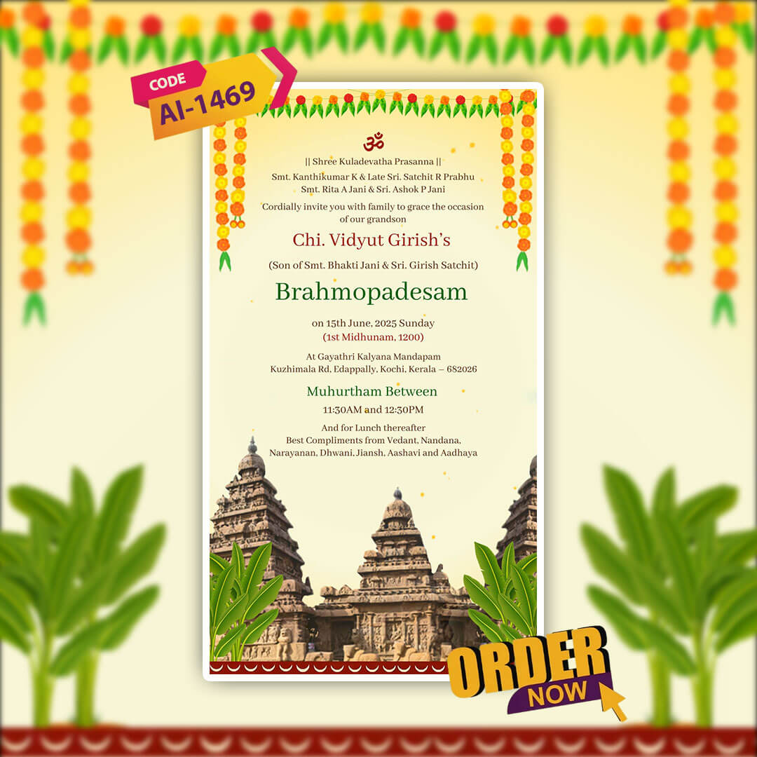 Thread Ceremony Invitation Video | Ceremonial Moment | AI-1469