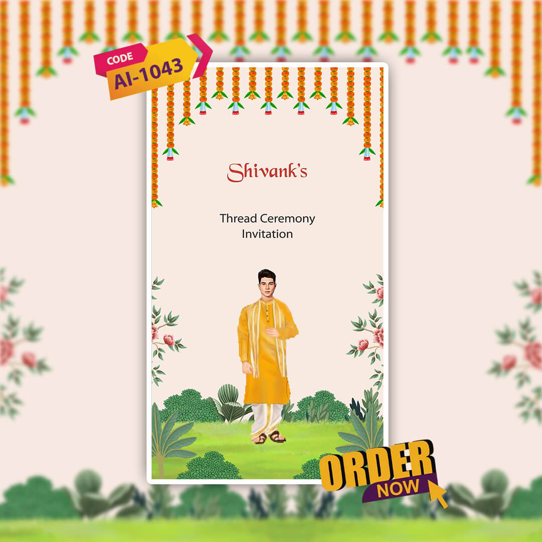 Thread Ceremony Invitation Video | Upanayanam Digital Invite | AI-1043