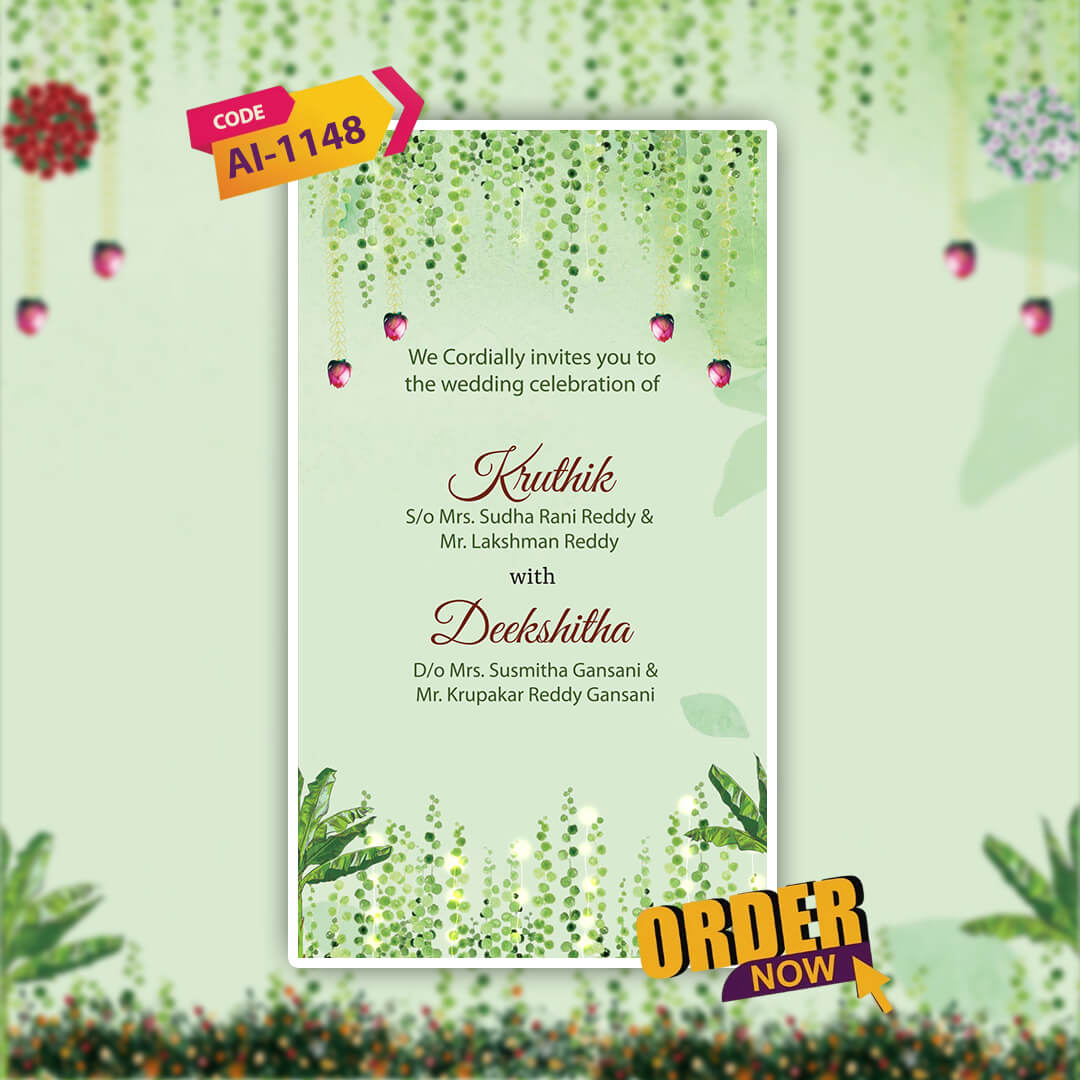 South Indian Wedding Invitation Video | Temple Theme | AI-1148