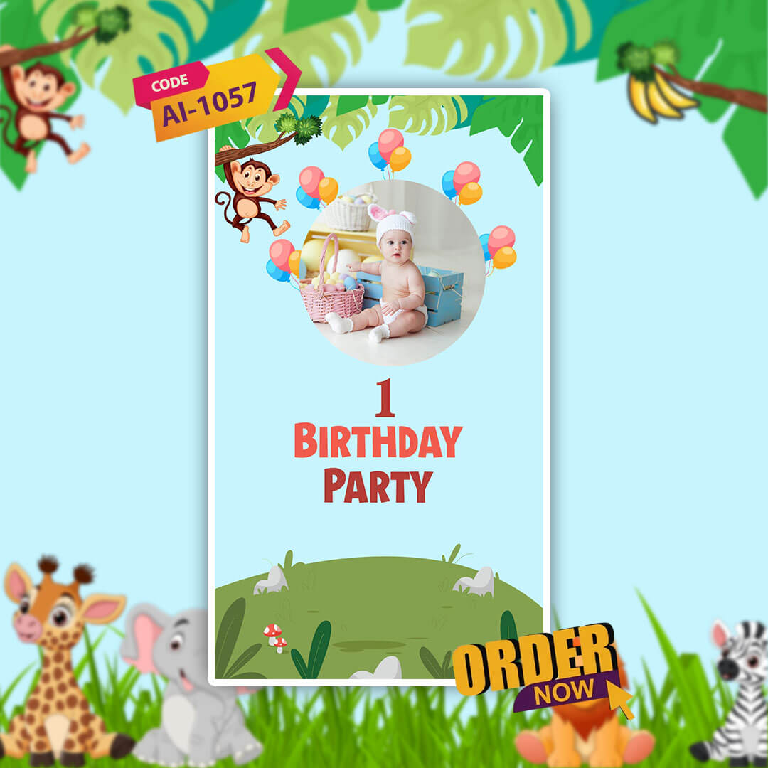 Birthday Invitation Video | Jungle-Themed | AI-1057