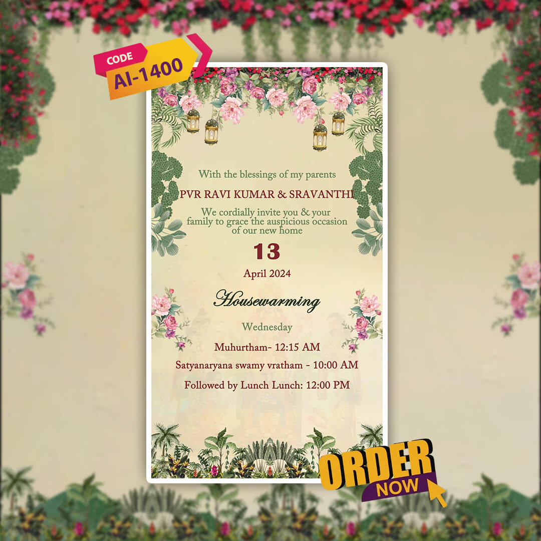 House Warming Ceremony Invitation Video | New Home | AI-1400