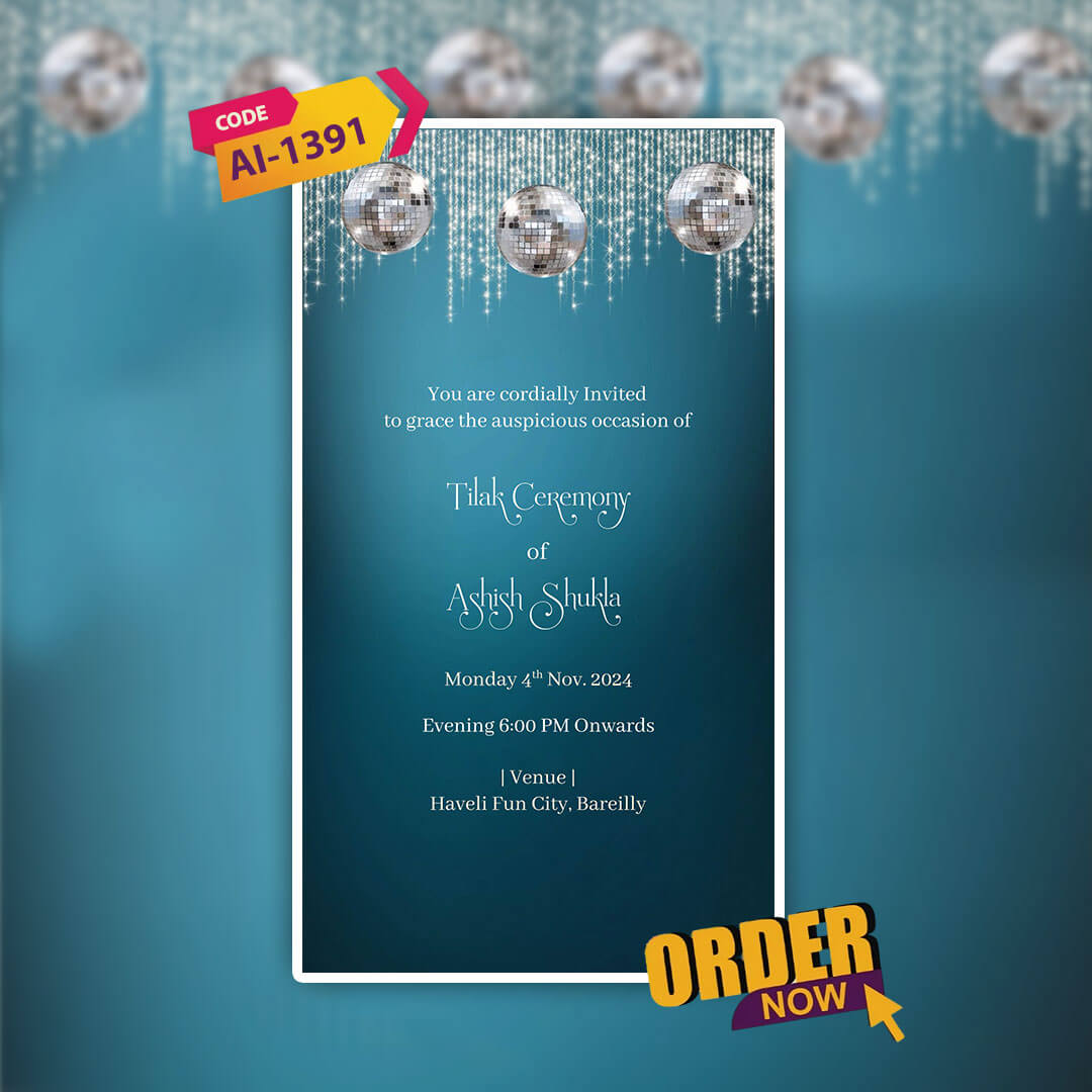 Engagement & Ring Ceremony Video Invitation | Teal-Themed |AI-1391
