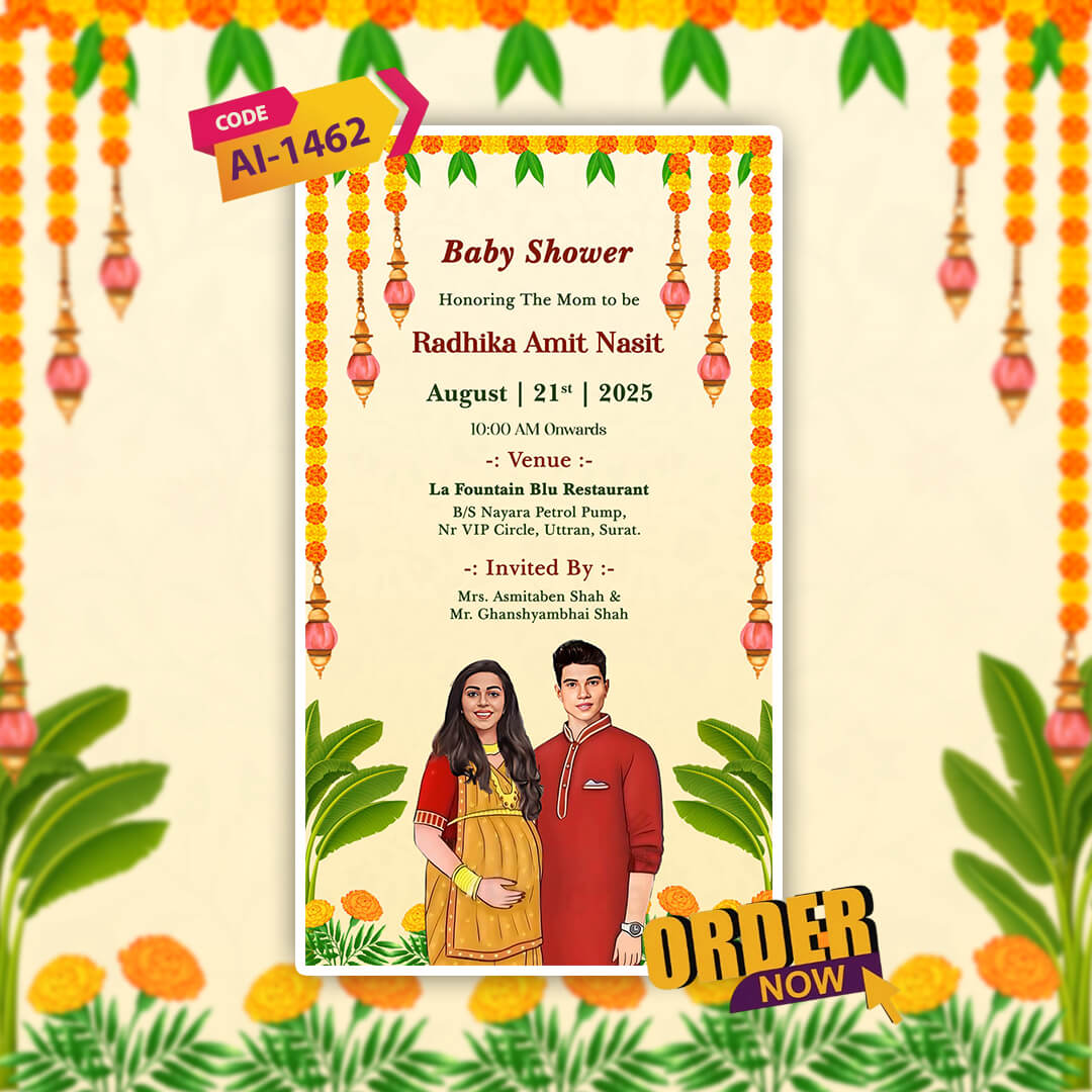Baby Shower Invitation Video | Hindu Style | AI-1462