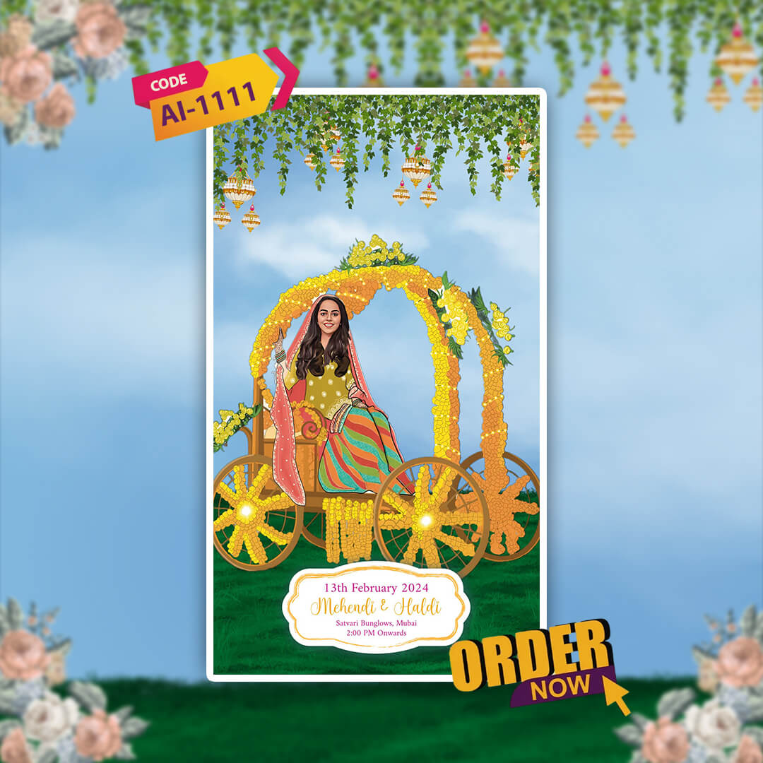 Haldi & Mehendi Ceremony Invitation Video | Cultural Theme | AI-1111