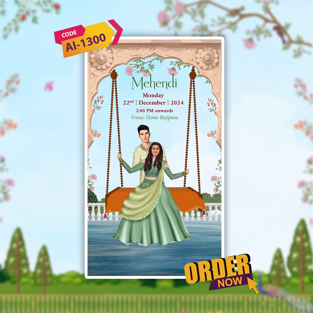 Digital Wedding Invitation Video | Heartfelt Personalization | AI-1300