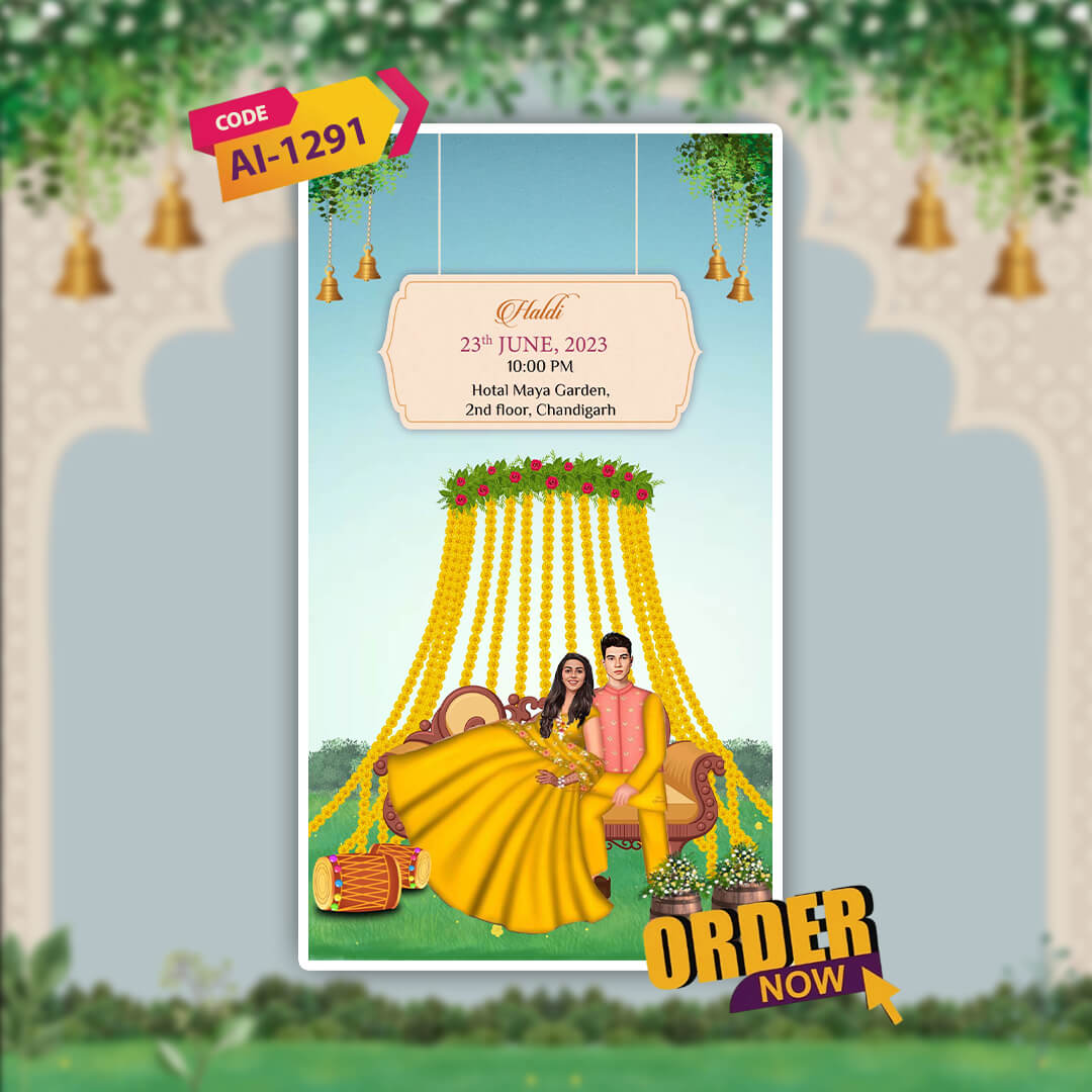 Sikh Wedding Invitation Video | Golden Blossom Theme | AI-1291