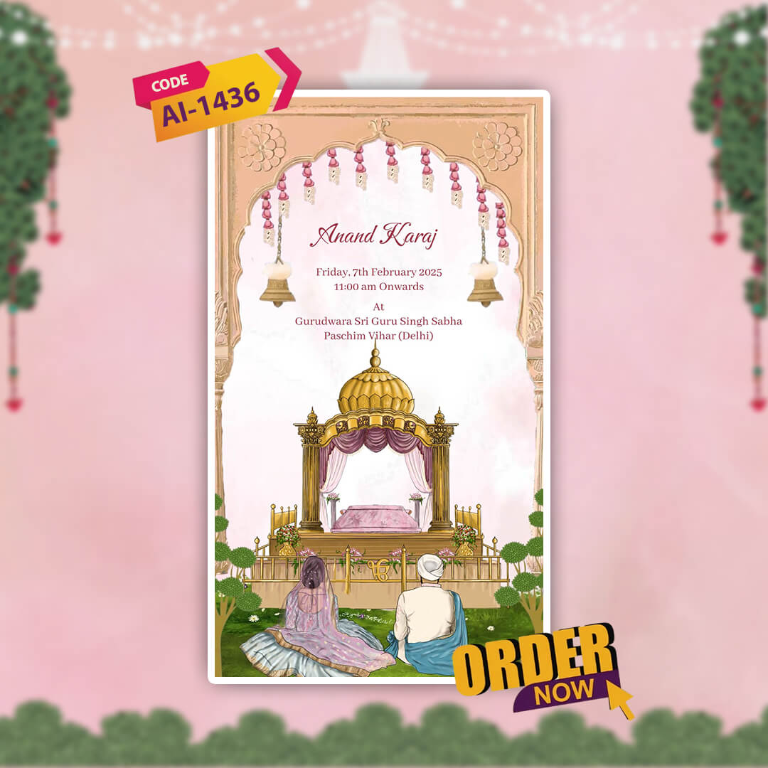 Sikh Wedding Invitation Video | Unique E‑Invite | AI-1436