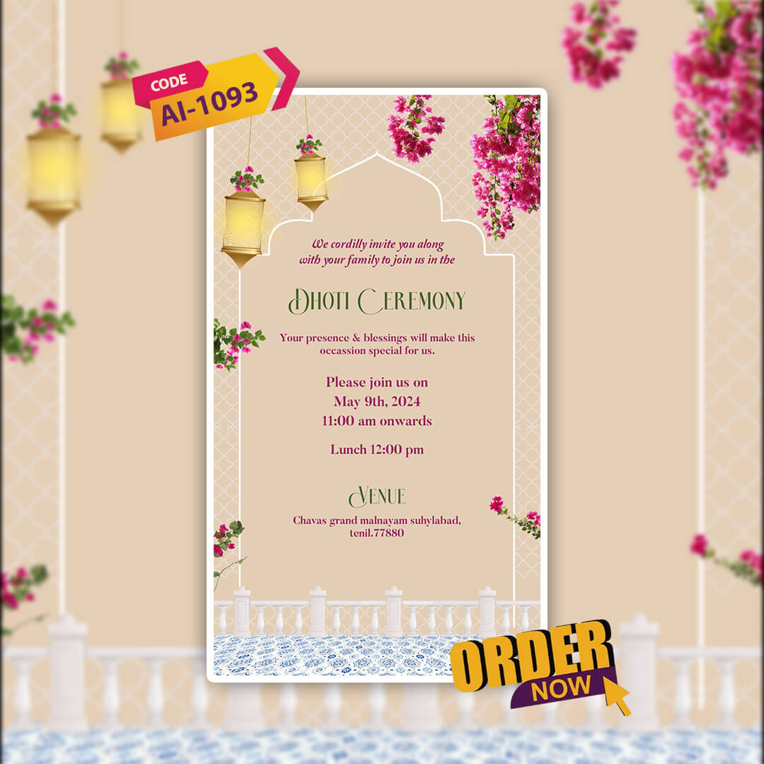 Dhoti Ceremony Video Invitation | Upanayanam |AI-1093