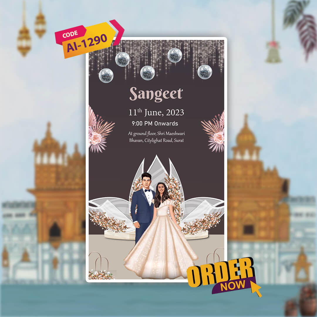 Sikh Wedding Invitation Video | Animated E‑Invite | AI-1290
