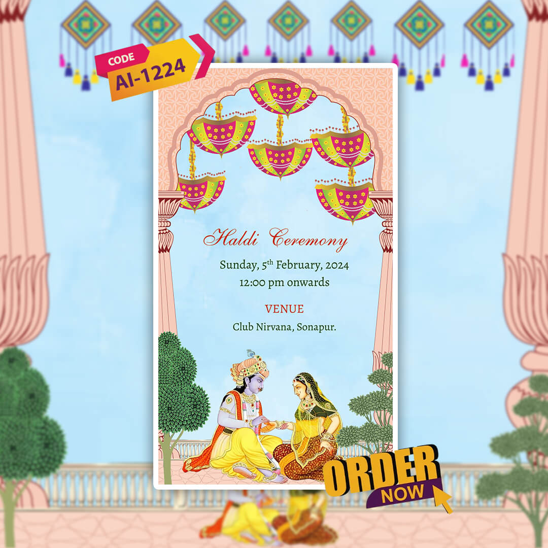 Rajasthani Wedding Invitation Video | Royal Marwari | AI-1224