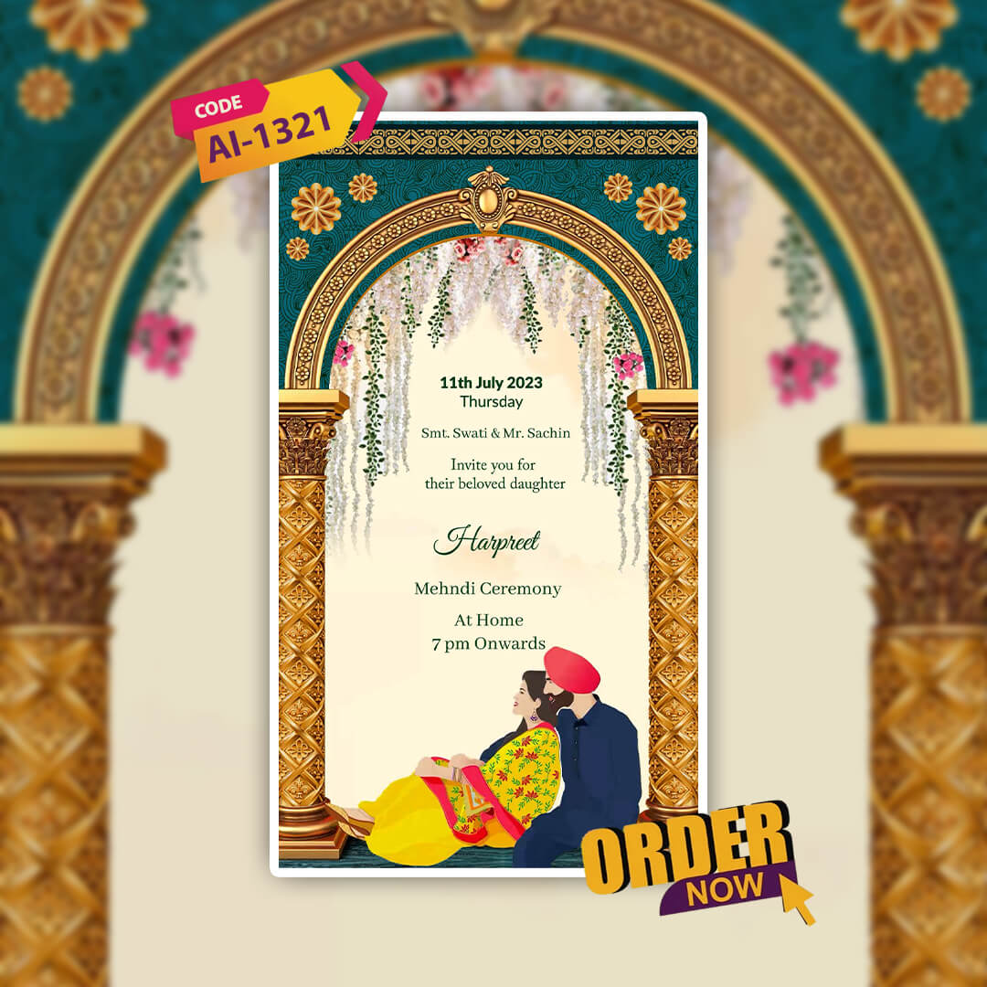 Sikh Wedding Invitation Video | Theme for Eternal Love | AI-1321