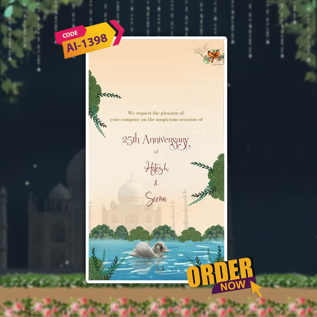 Anniversary Video Invitation | Elegant Blue Theme| AI-1398