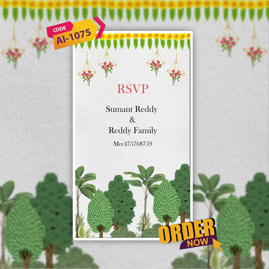 Half Saree Ceremony Invitation Video | Ritu Kala Samskara invite| AI-1075