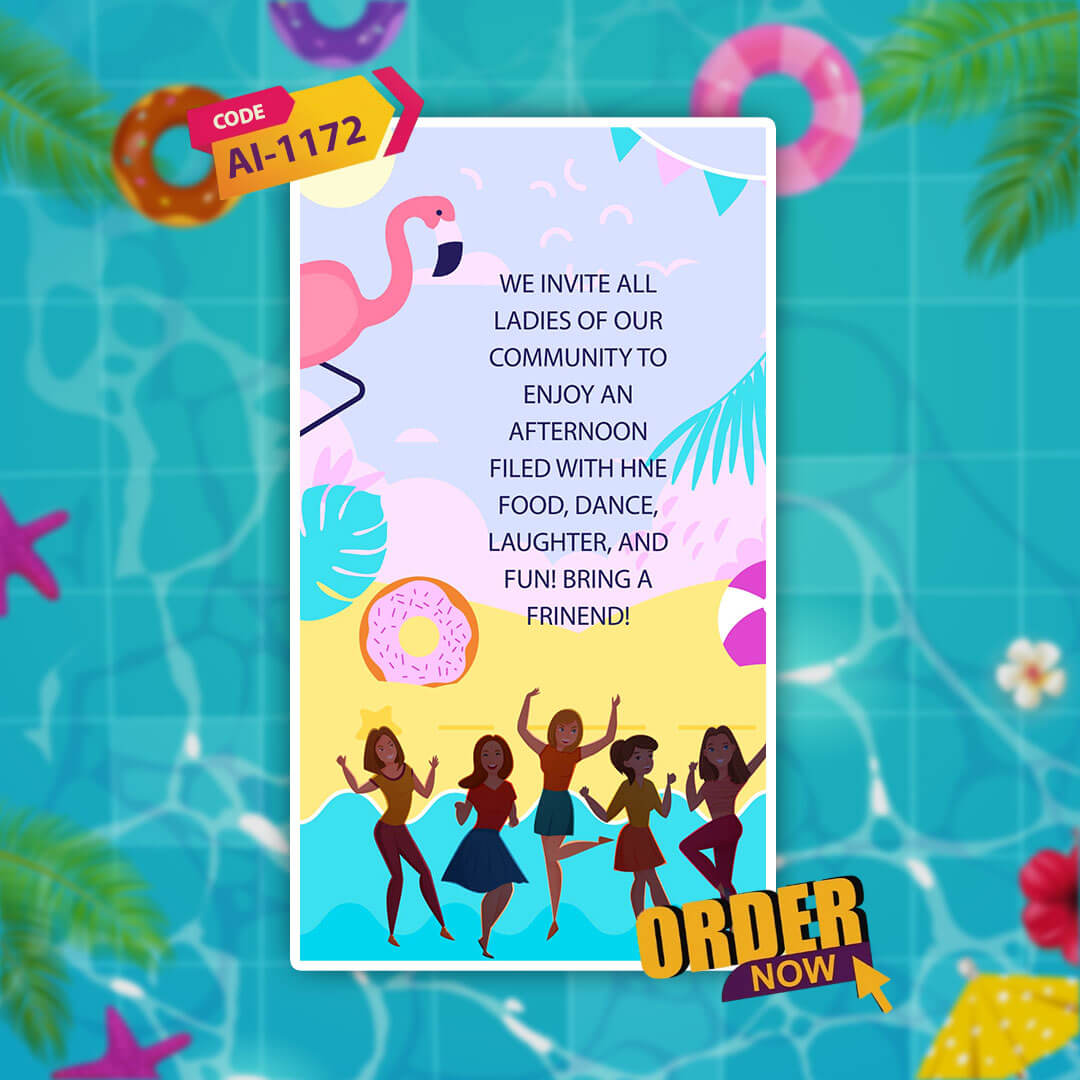 Kitty Party Invitation Video | Blue Theme | AI-1172