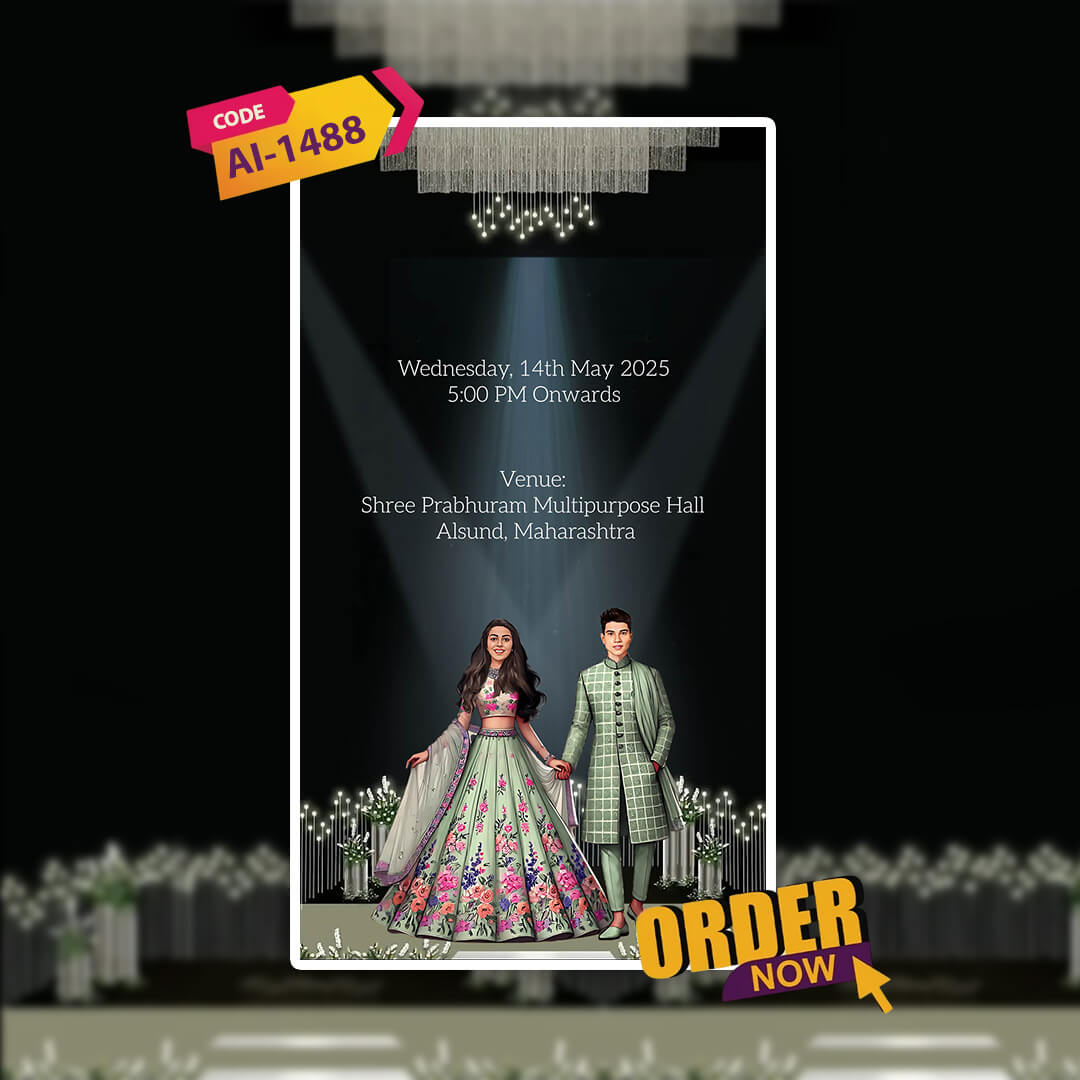 Engagement & Ring Ceremony Video Invitation | Black Theme | AI-1488