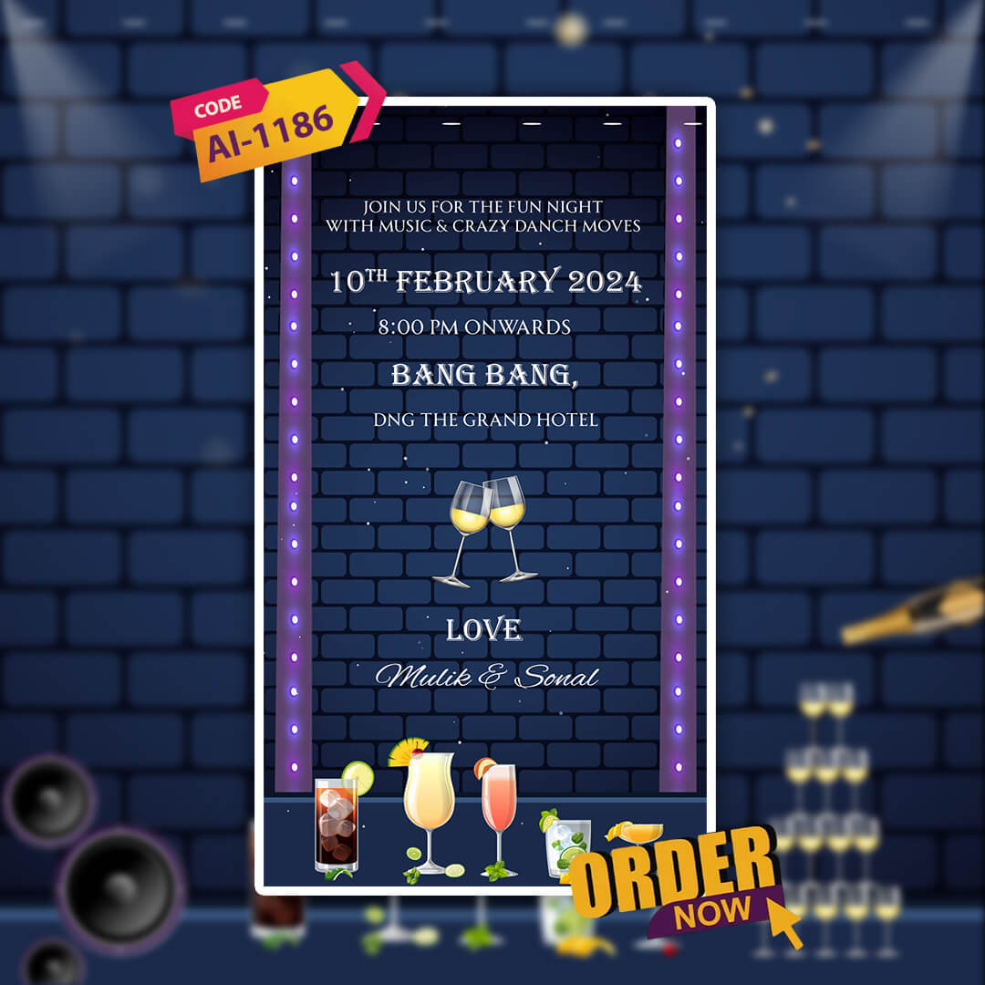 Bachelor Party Invitation Video | Musical Theme | AI-1186