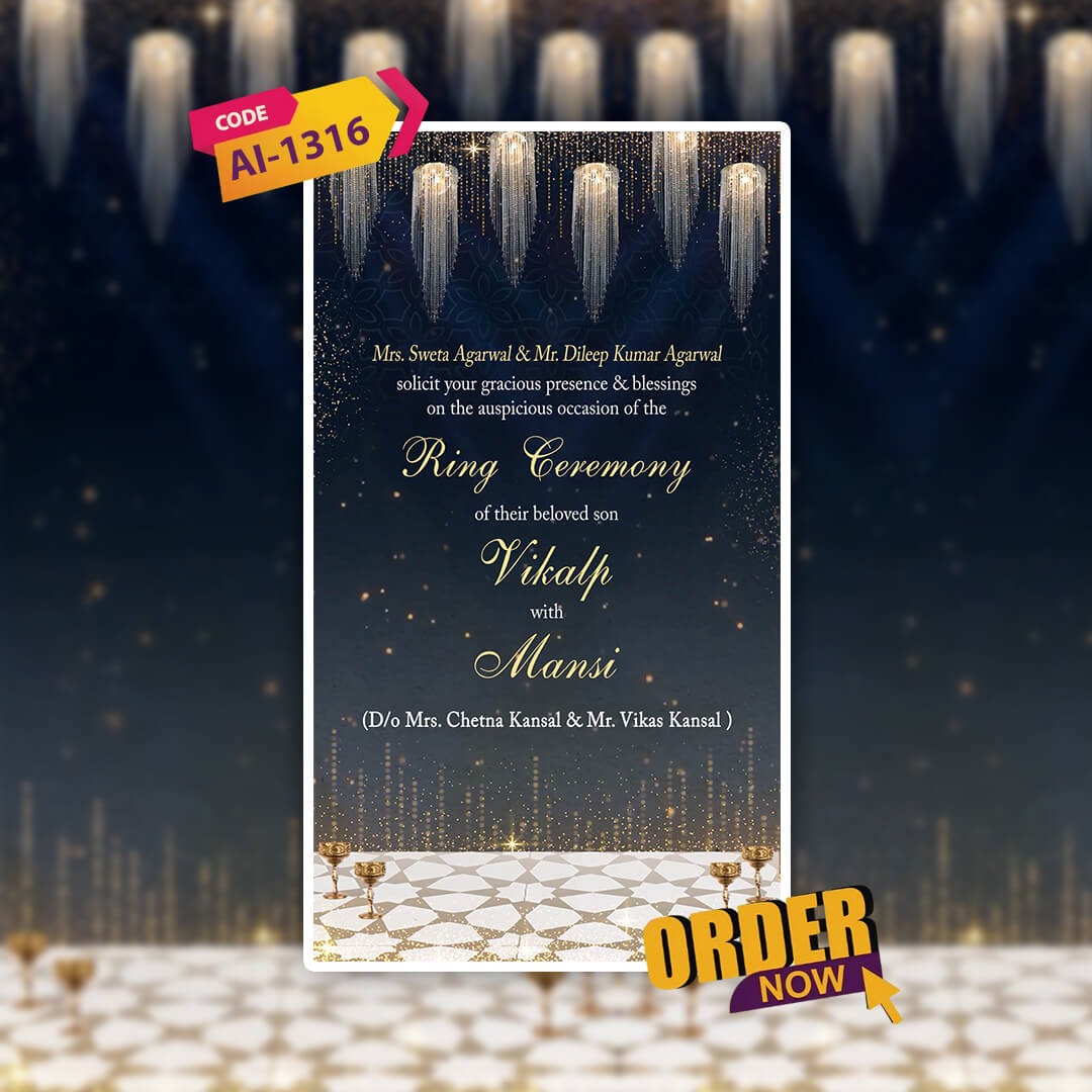 Engagement & Ring Ceremony Video Invitation | Luxurious | AI-1316