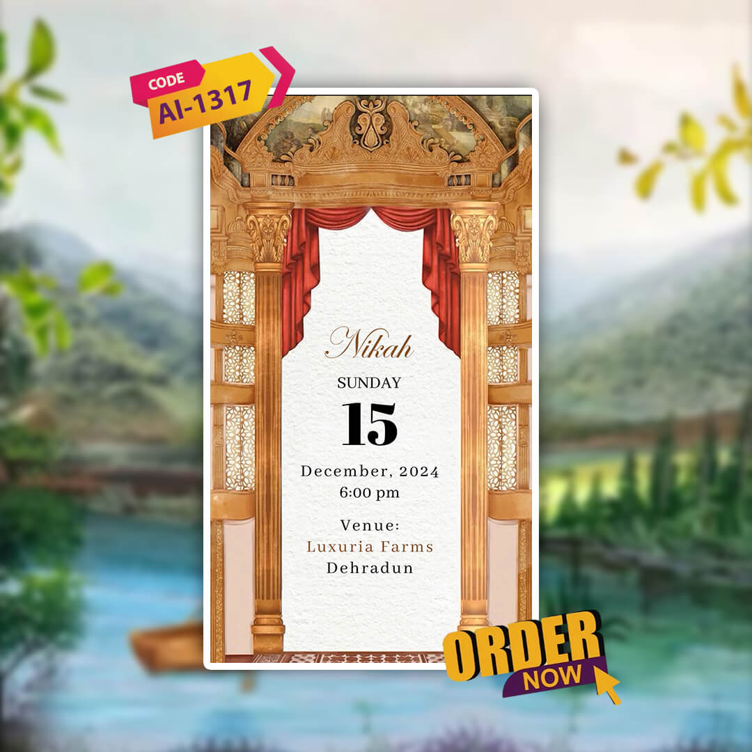 Muslim Wedding Invitation Video | Nikah Invite |AI-1317