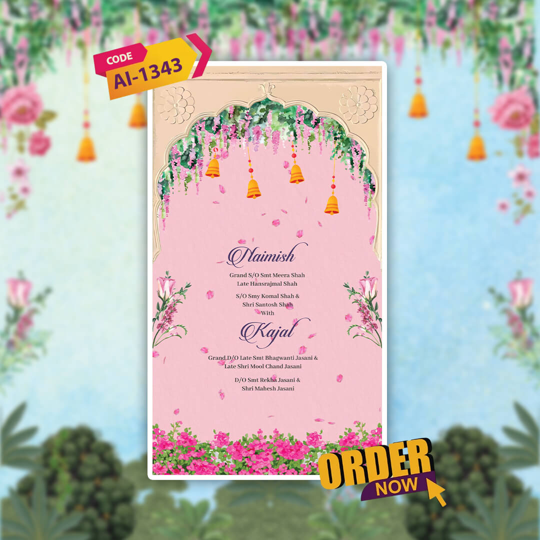 Digital Wedding Invitation Video | Custom Color | AI-1343