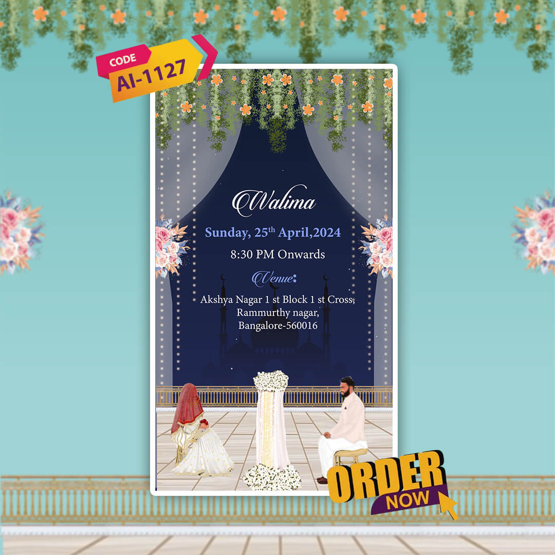 Muslim Wedding Invitation Video | Elegant & Modern | AI-1127