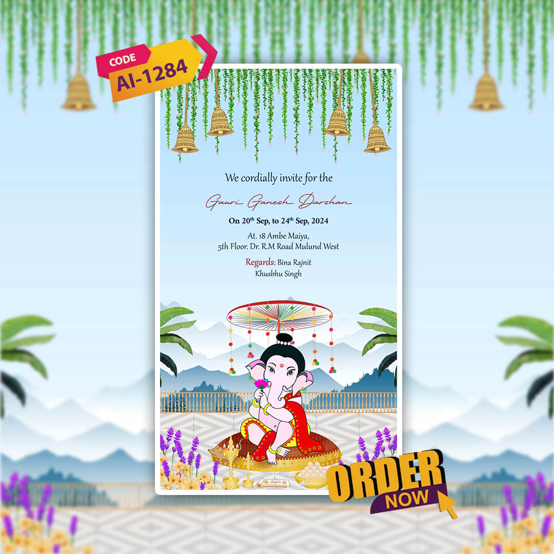 Ganesh Chaturthi Invitation Video | Ganpati invite | AI-1284