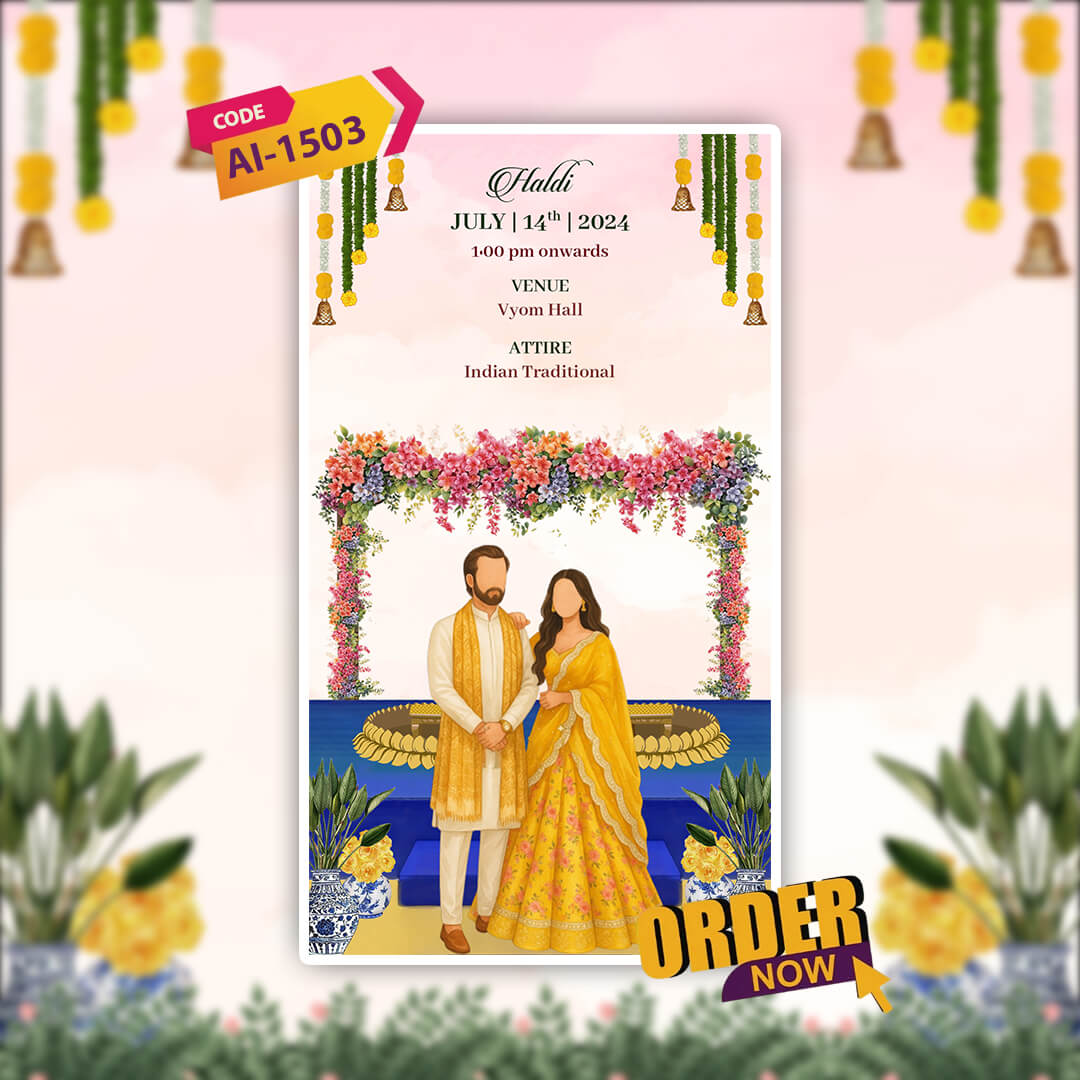 Rajasthani Wedding Invitation Video | Floral | AI-1503