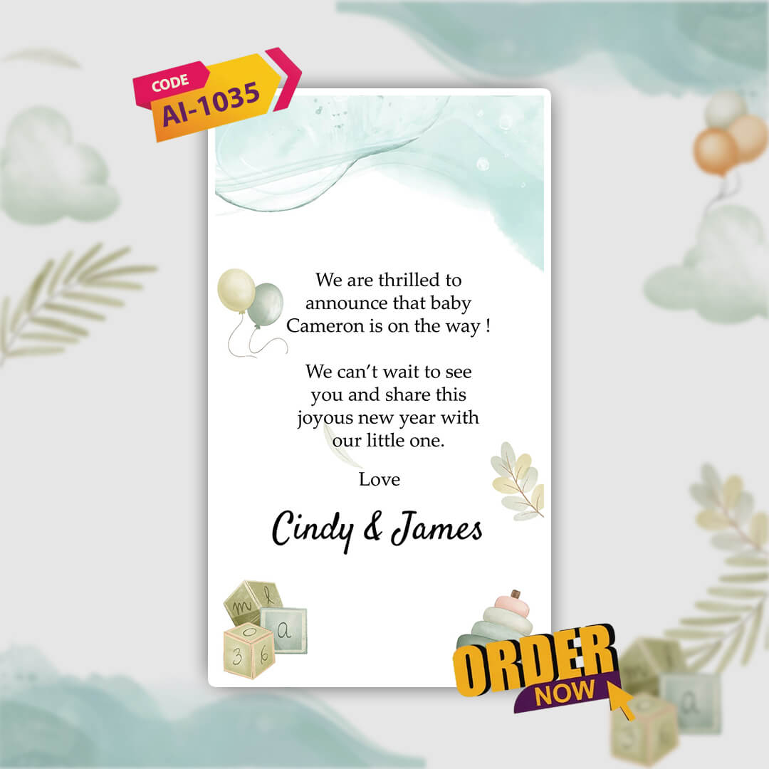 Pregnancy Announcement Video Invitation | Elegant Design | AI-1035