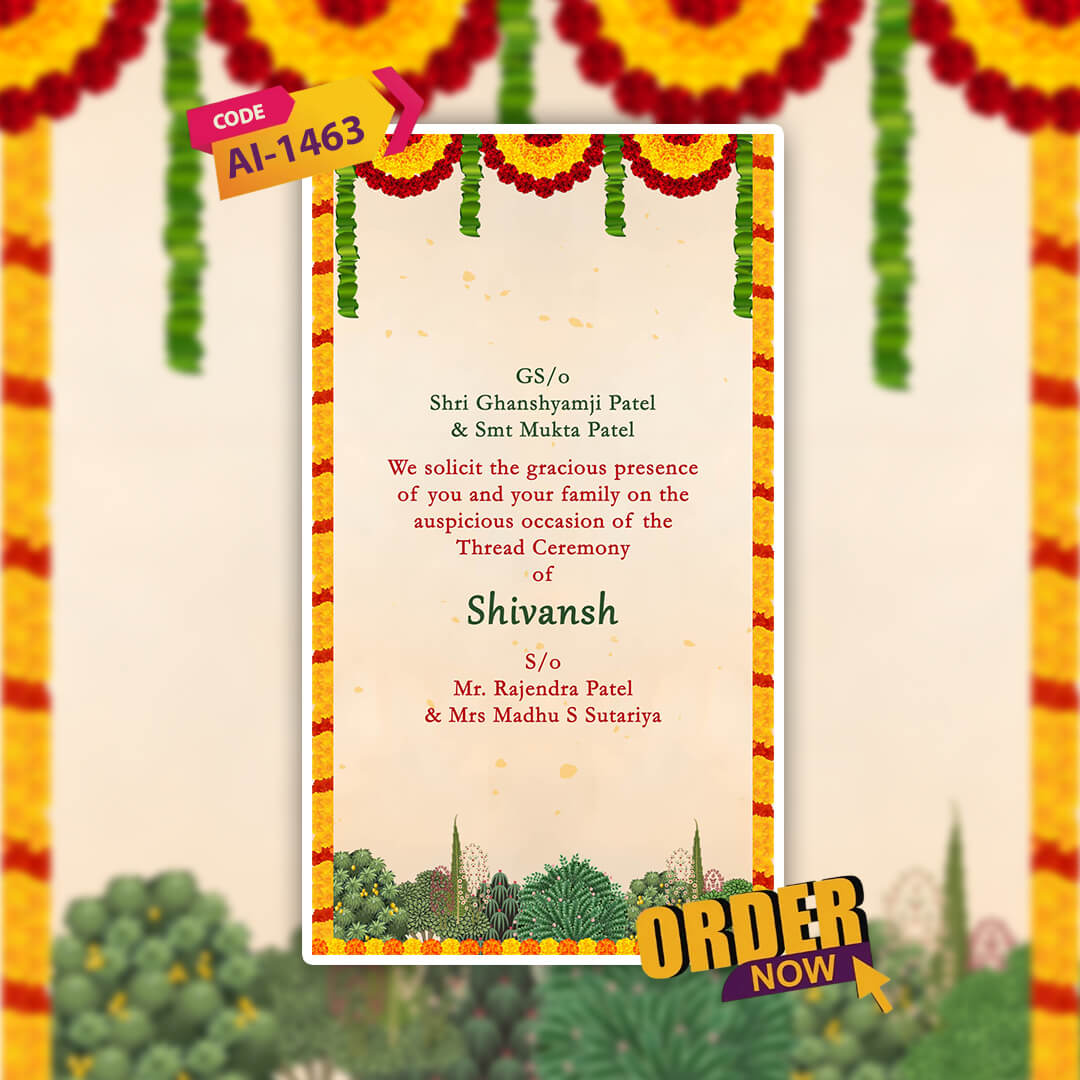 Thread Ceremony Invitation Video | Traditional Depth | AI-1463