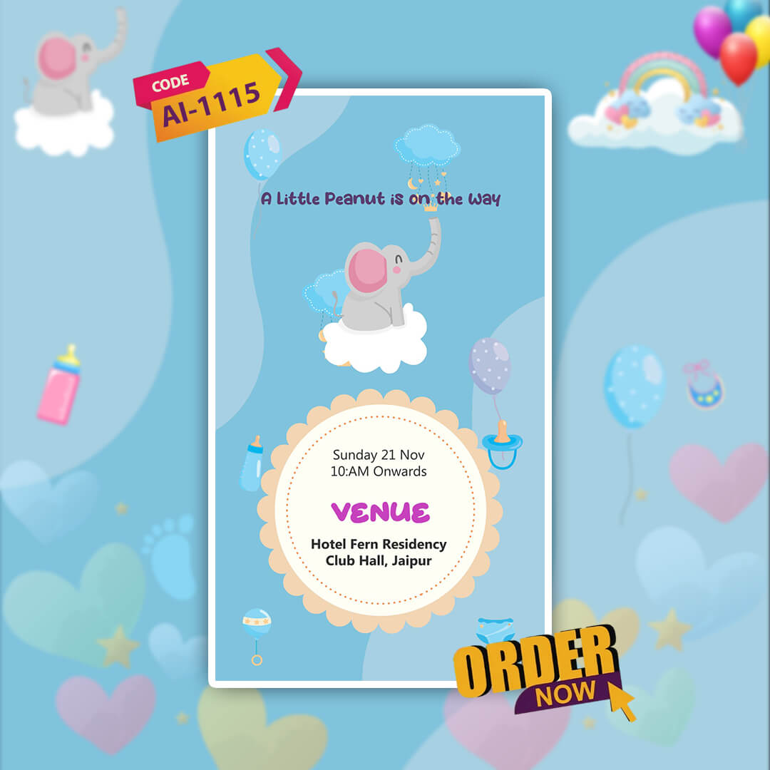Baby Shower Invitation Video | Editable | AI-1115