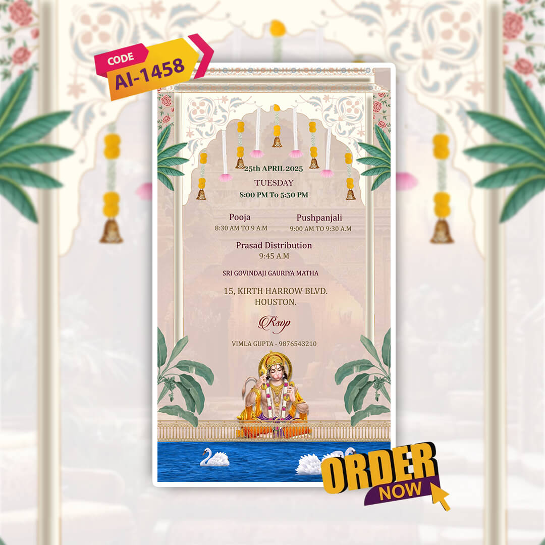 Sunderkand Path Invitation Video | Spiritual Invite | AI-1458